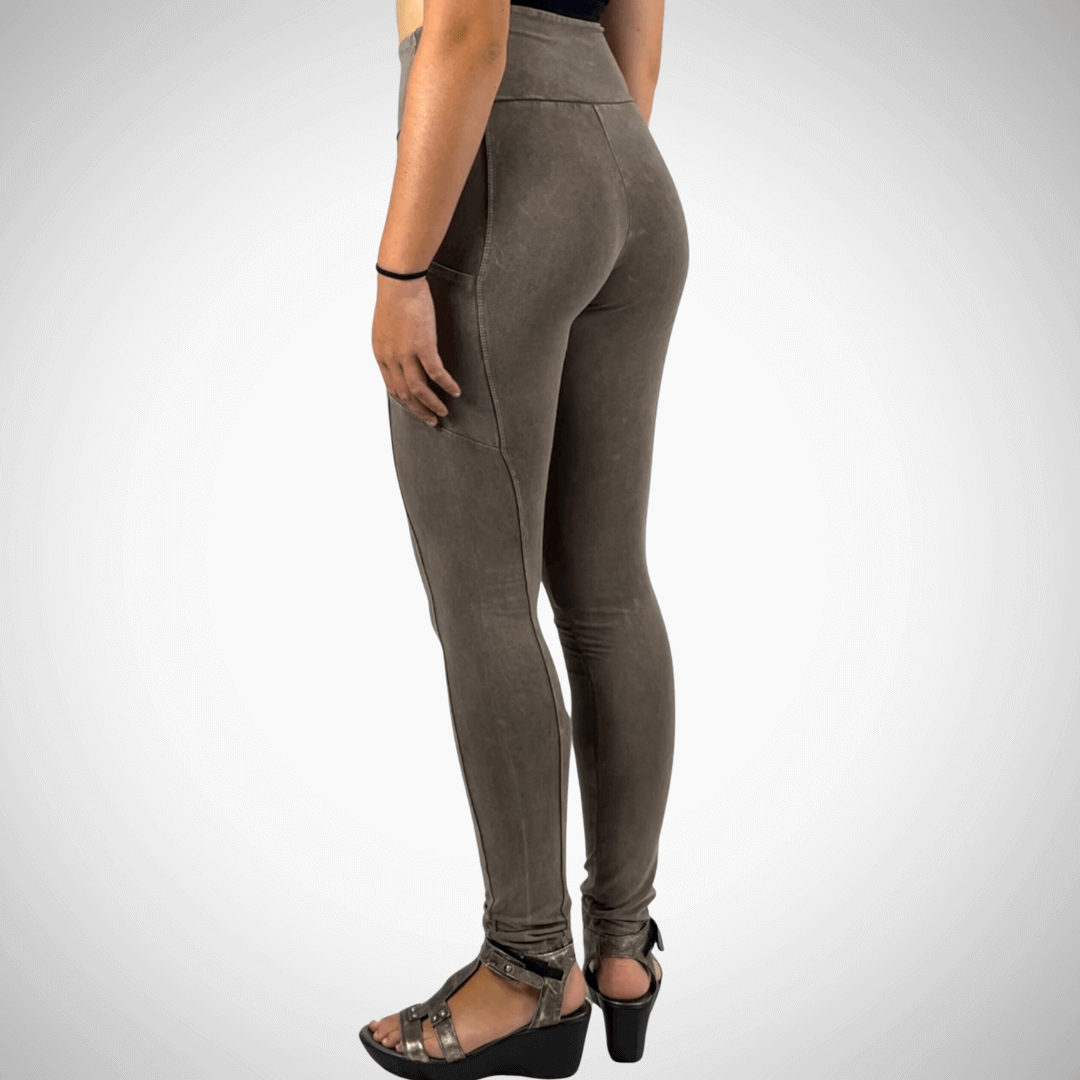 A Perfect Fit Mineral Washed Pocket Leggings Made in USA - Concordia Style Boutique
