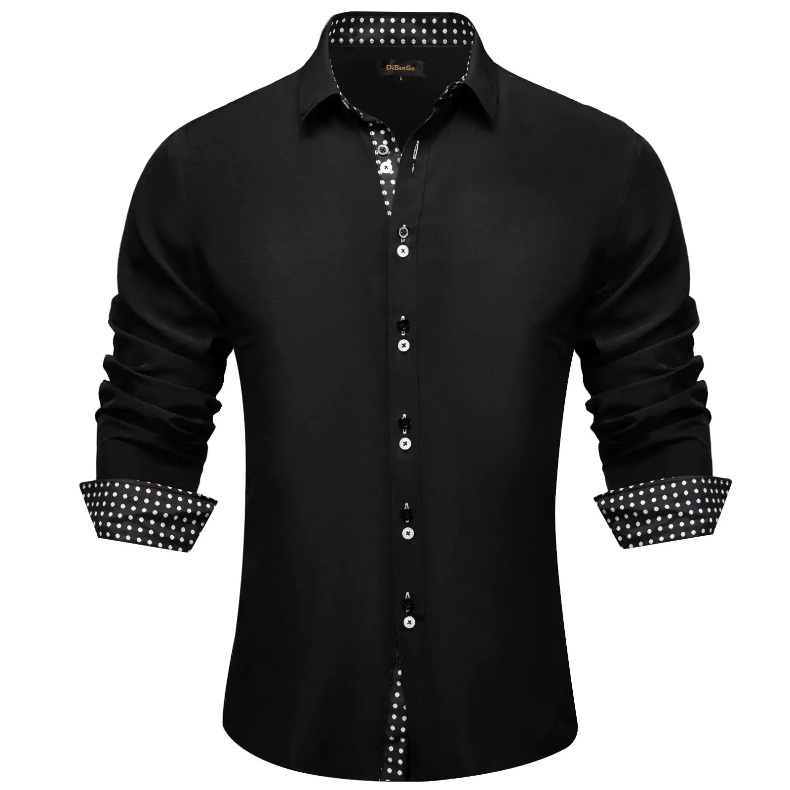 DiBanGu Men's Dress Shirt Long Sleeve Casual Button Down Shirts Regular Fit Inner Contrast Shirt - Concordia Style Boutique
