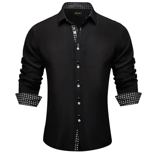 DiBanGu Men's Dress Shirt Long Sleeve Casual Button Down Shirts Regular Fit Inner Contrast Shirt - Concordia Style Boutique