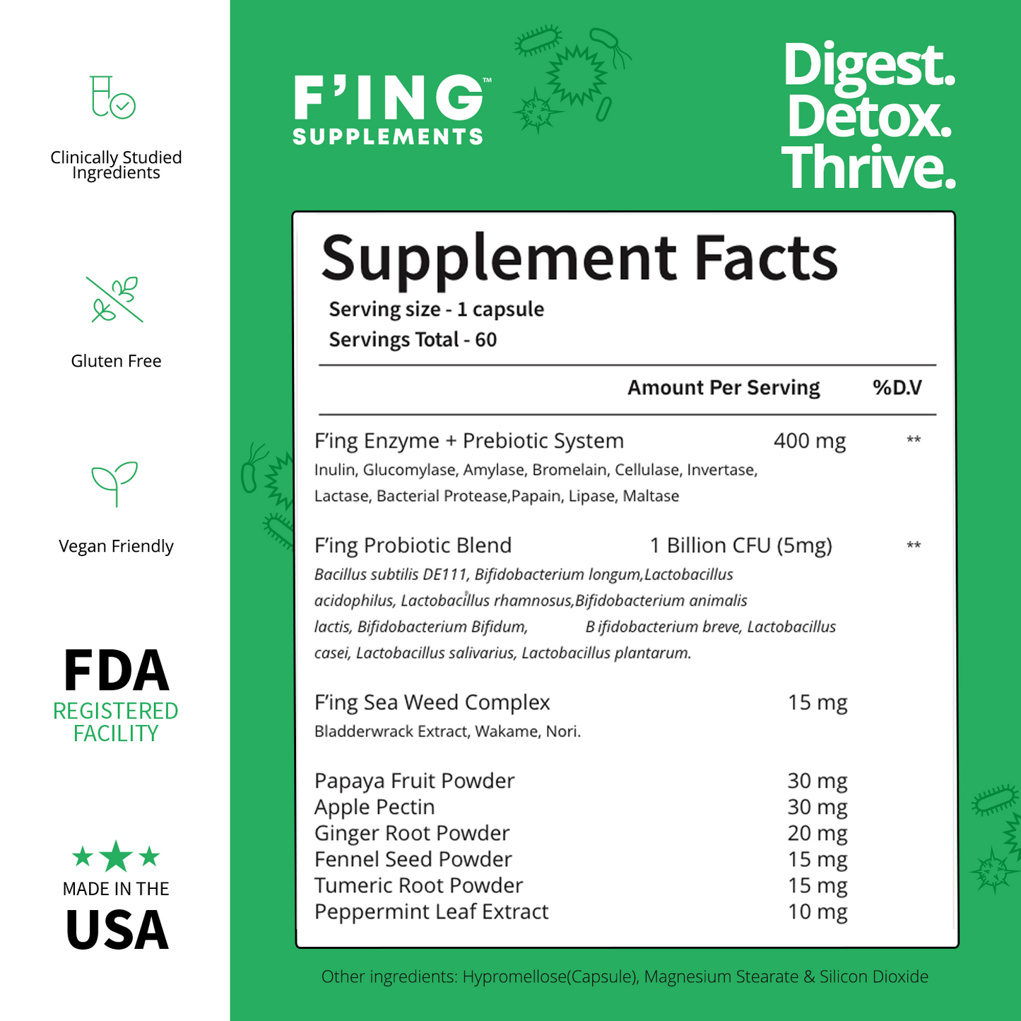 F'ing Digestion - Daily Digestive Enzyme + Probiotic Supplement - Concordia Style Boutique