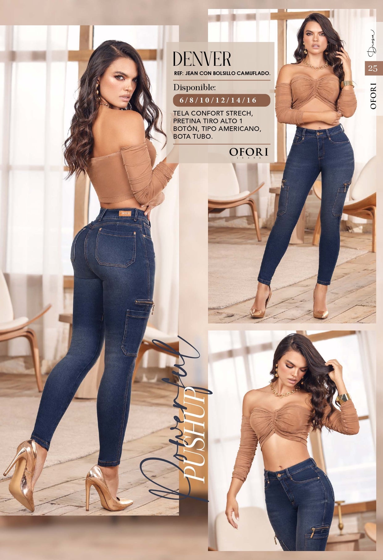 DENVER - 100% Authentic Colombian Push-Up CARGO Jeans