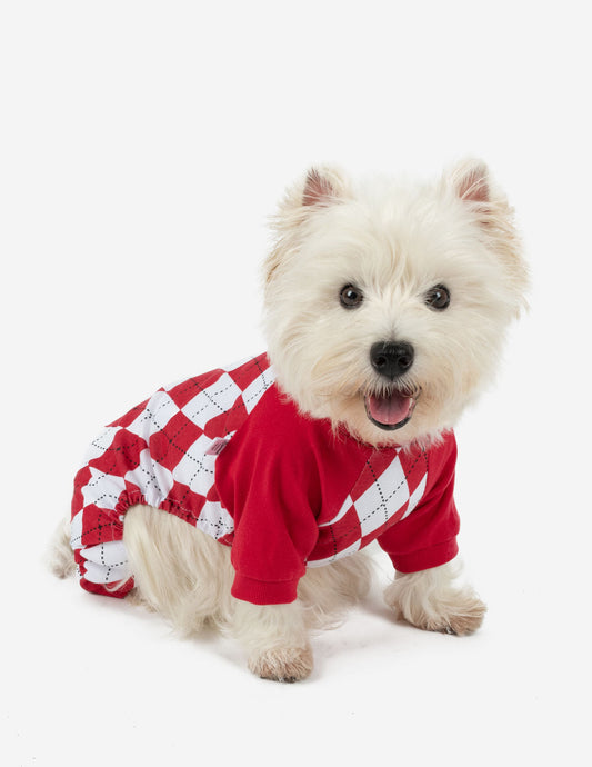 Dog Red & White Argyle Pajamas - Concordia Style Boutique