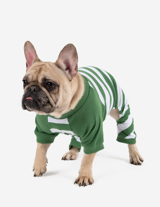 Dog Green & White Stripes Pajamas - Concordia Style Boutique