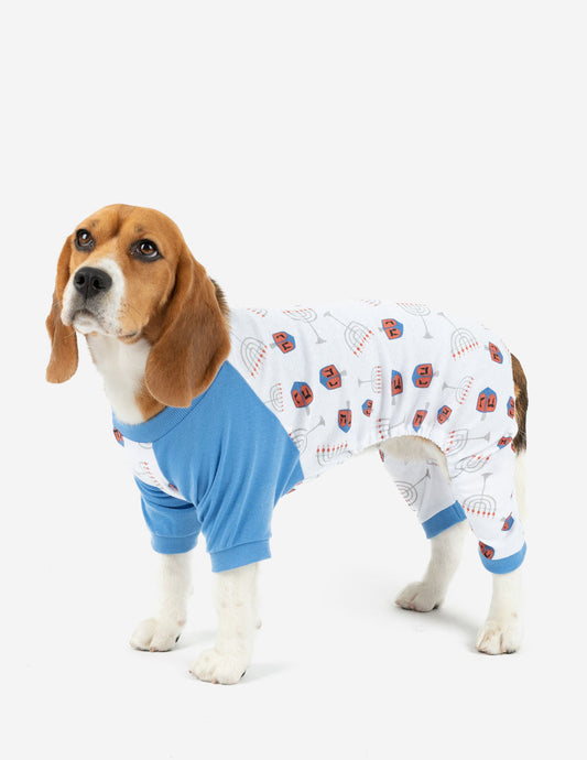 Dog Hanukkah Menorah Cotton Pajamas - Concordia Style Boutique