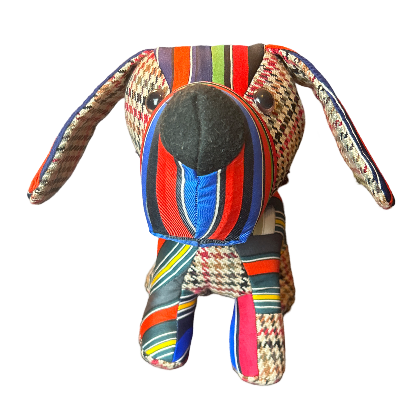 Couvertures et Tenues du Jour Vintage Silk Scarf Patchwork Puppy