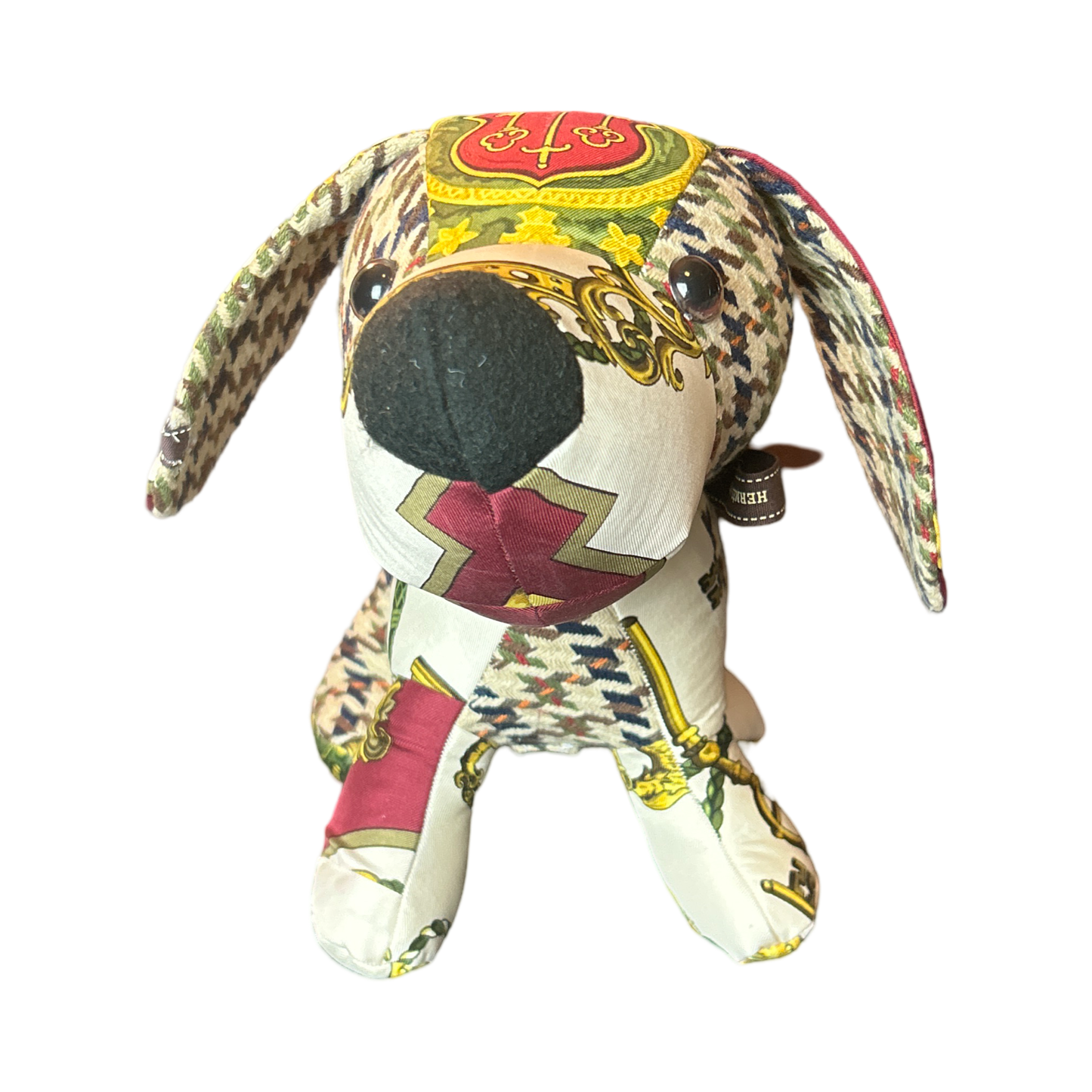 Cles Vintage Silk Scarf Patchwork Puppy