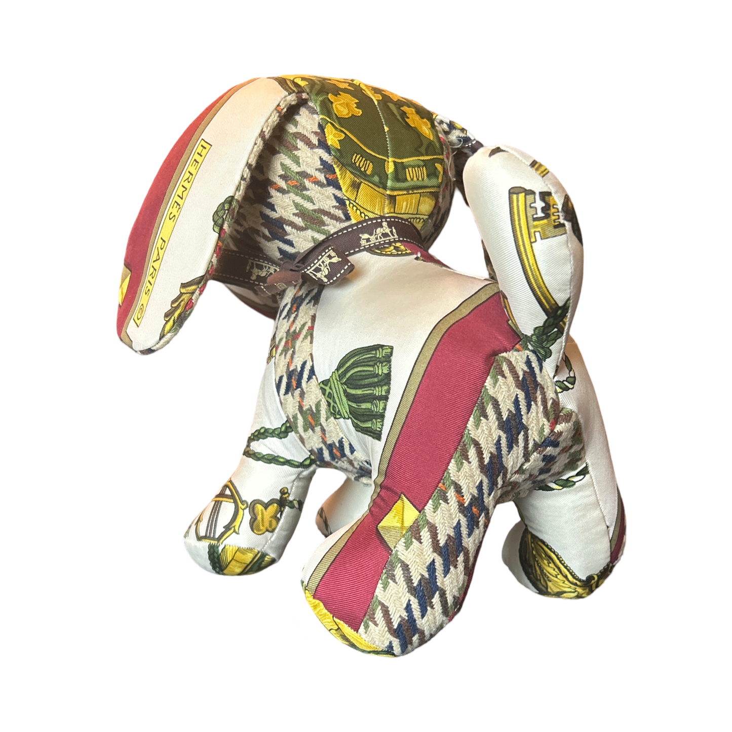 Cles Vintage Silk Scarf Patchwork Puppy