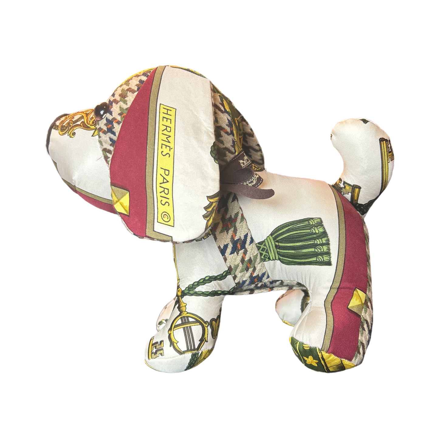 Cles Vintage Silk Scarf Patchwork Puppy