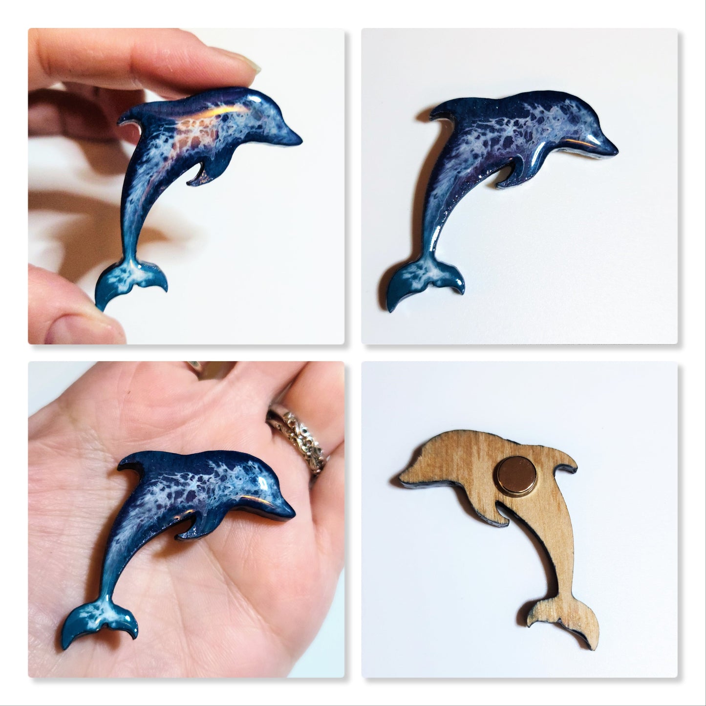 Resin & Wood Ocean Magnets-Sea Creatures