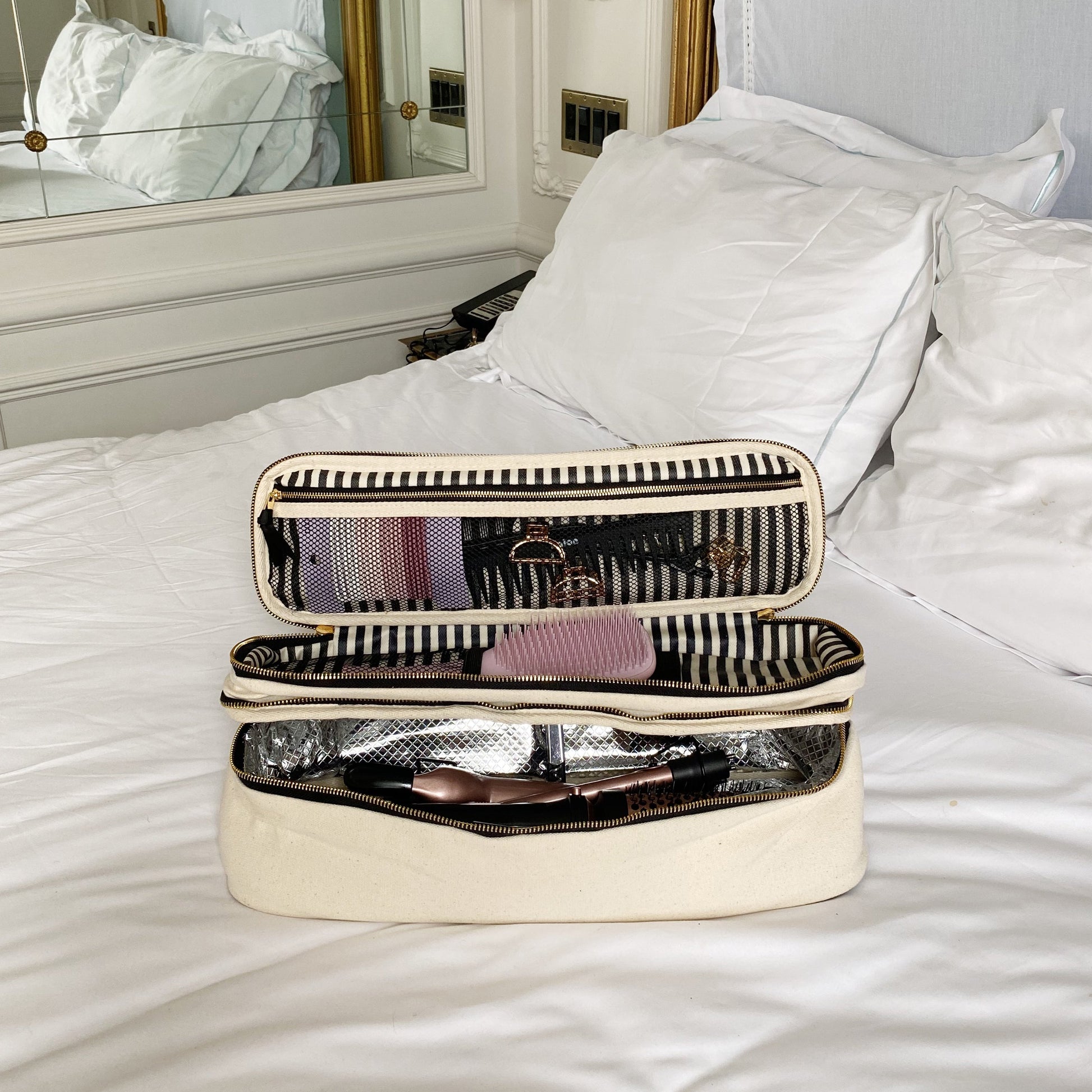 Double Hair Tools Travel Case, Cream - Concordia Style Boutique