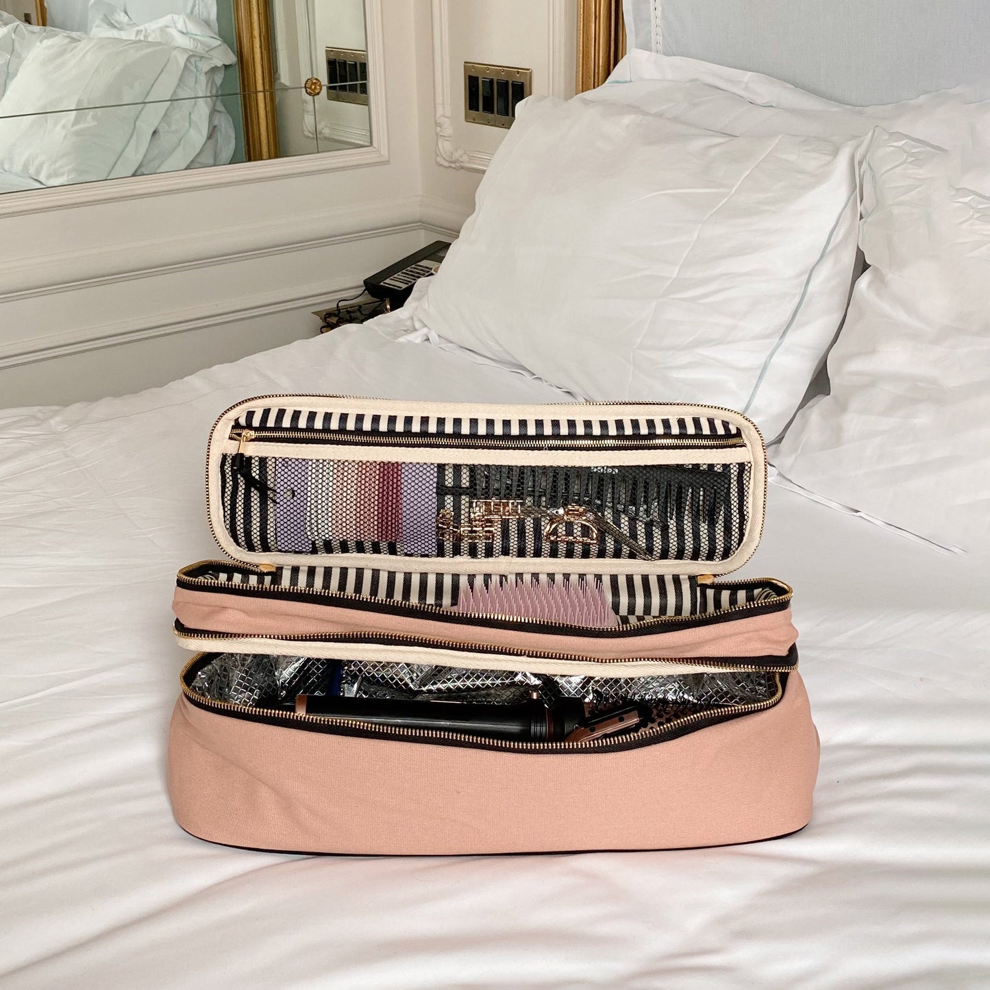 Double Hair Tools Travel Case, Pink/Blush - Concordia Style Boutique