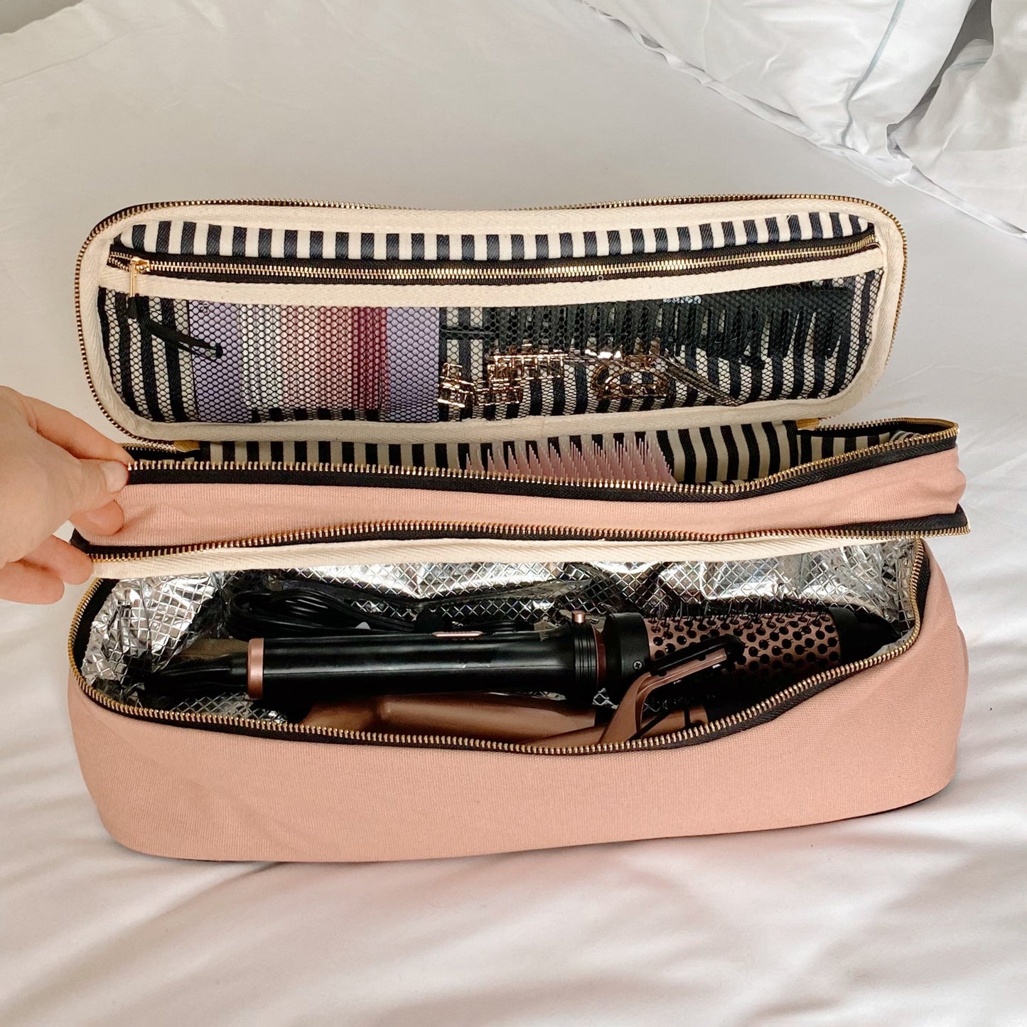 Double Hair Tools Travel Case, Pink/Blush - Concordia Style Boutique