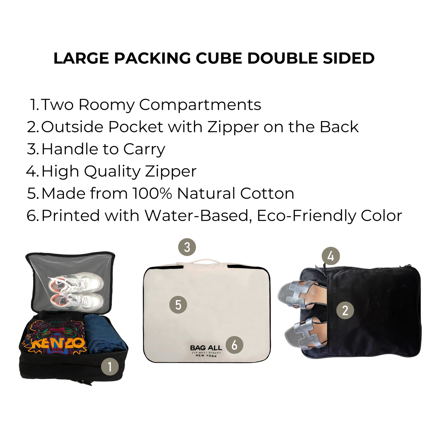 Large Packing Cube, Double Sided, Cream - Concordia Style Boutique