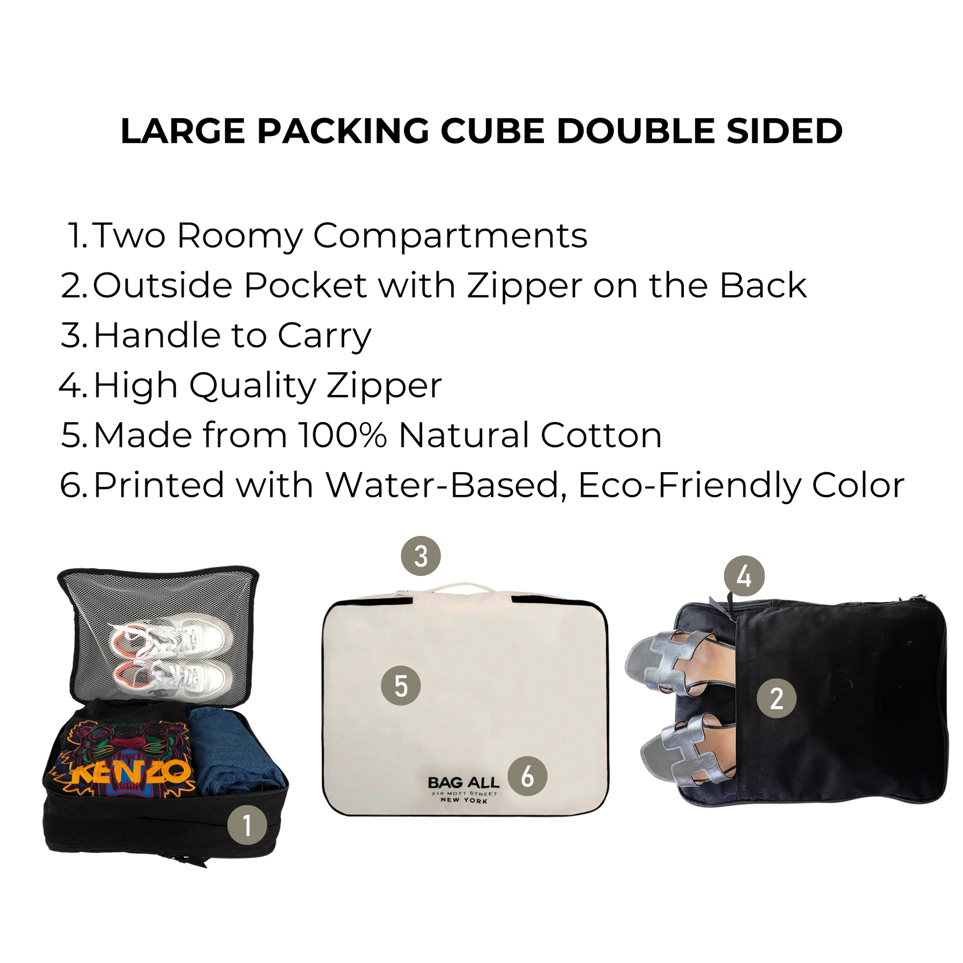 Large Packing Cube, Double Sided, Cream - Concordia Style Boutique