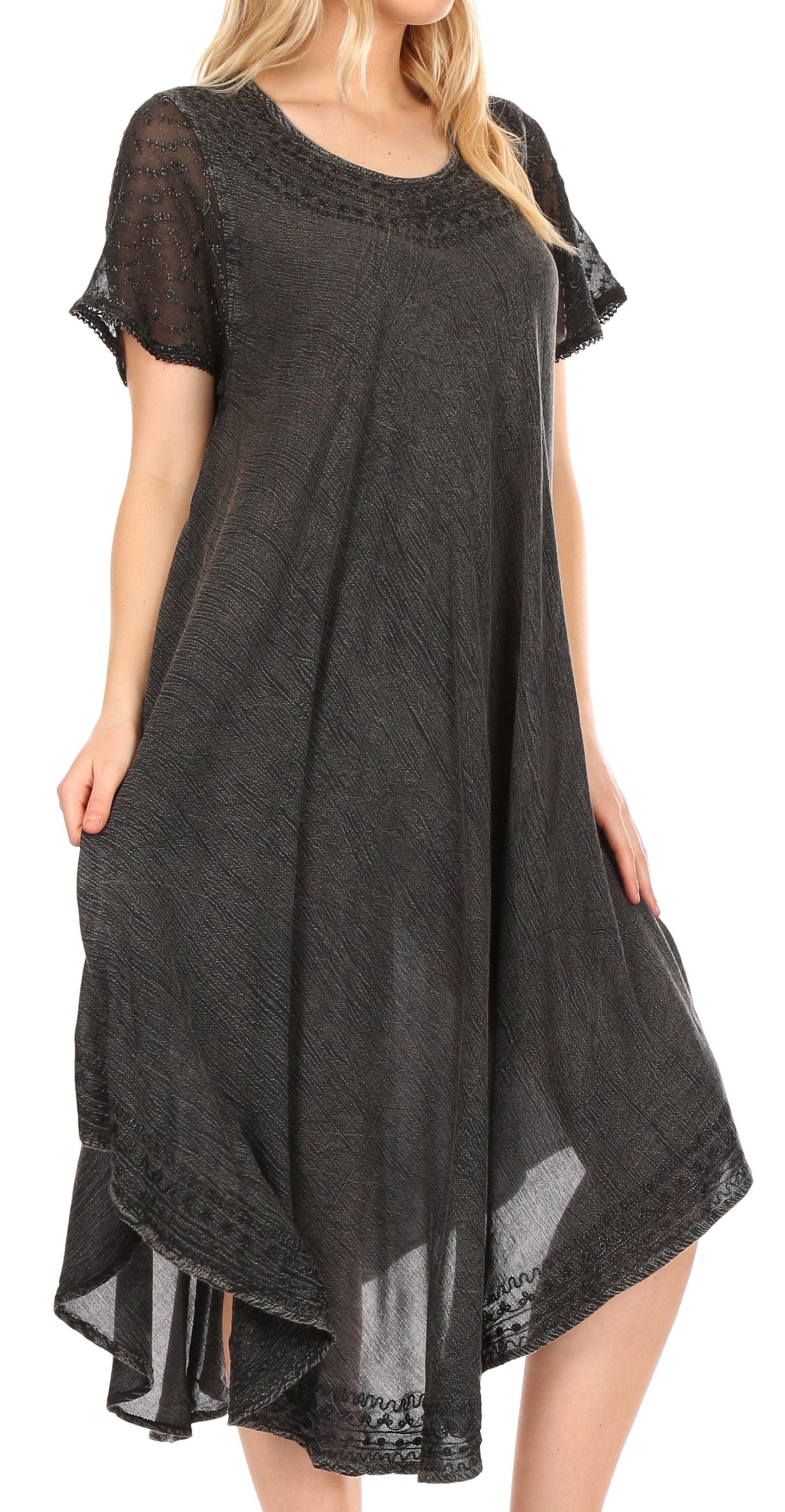 Sakkas Everyday Essentials Cap Sleeve Caftan Dress / Cover Up - Concordia Style Boutique