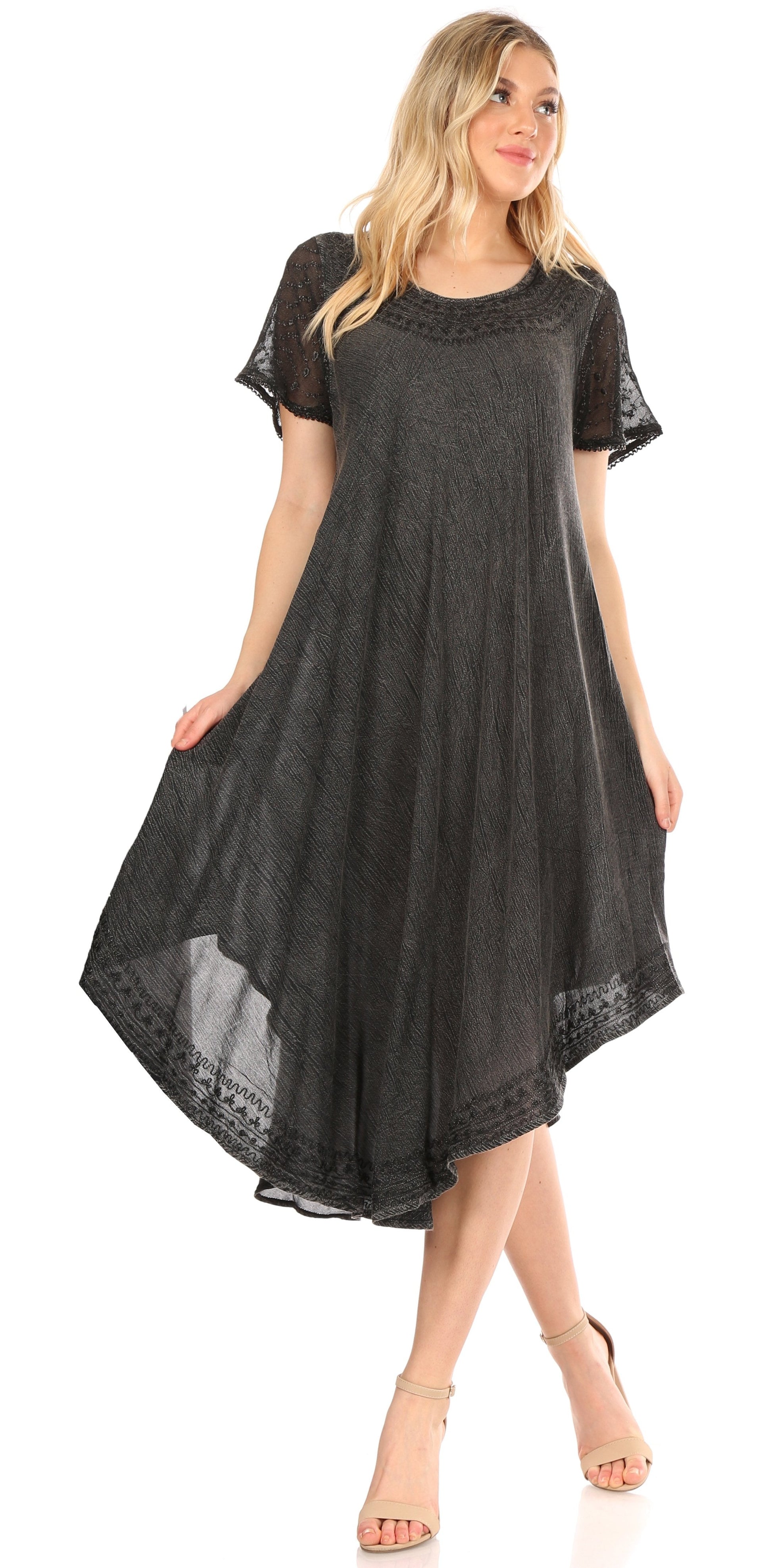 Sakkas Everyday Essentials Cap Sleeve Caftan Dress / Cover Up - Concordia Style Boutique
