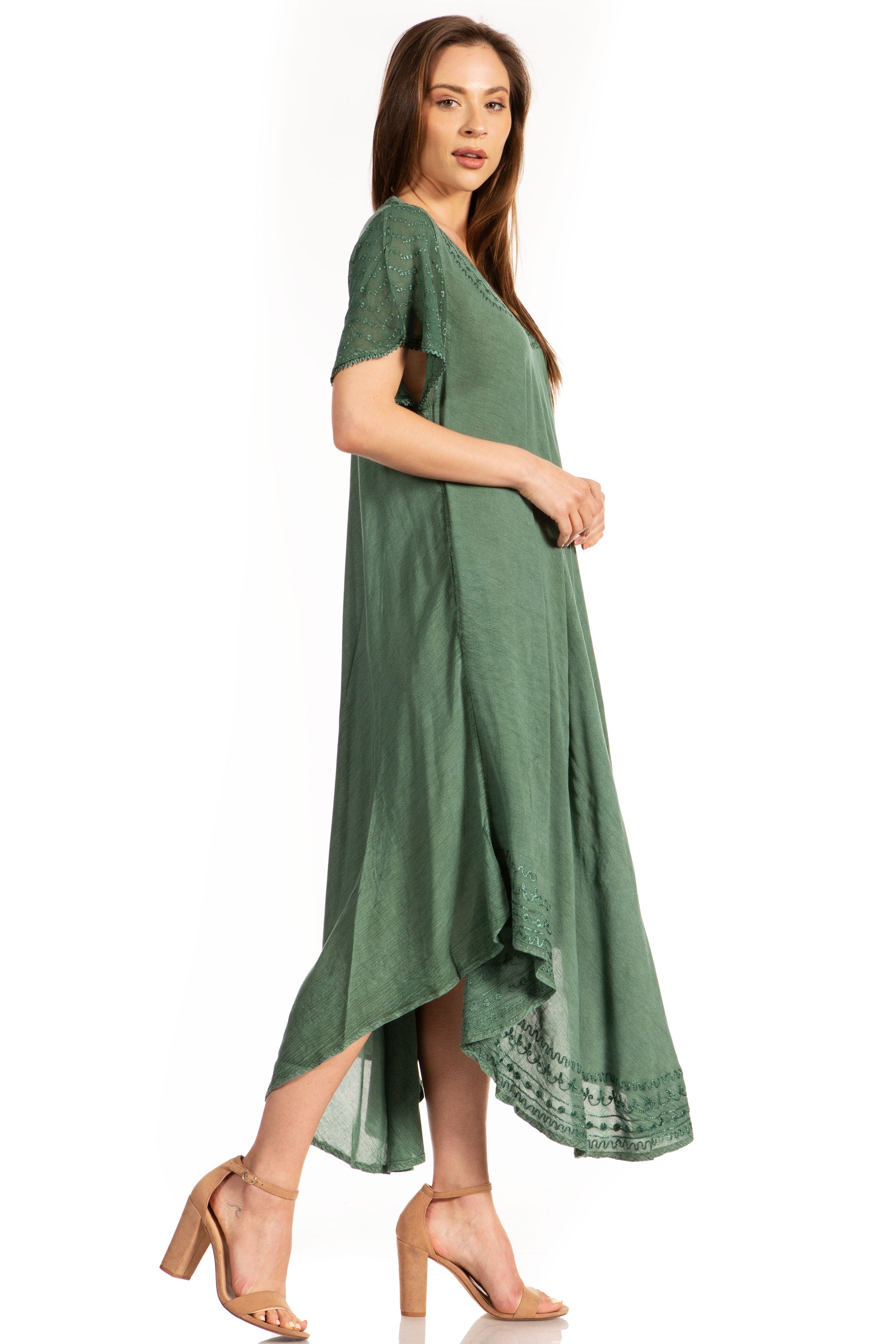 Sakkas Everyday Essentials Cap Sleeve Caftan Dress / Cover Up - Concordia Style Boutique