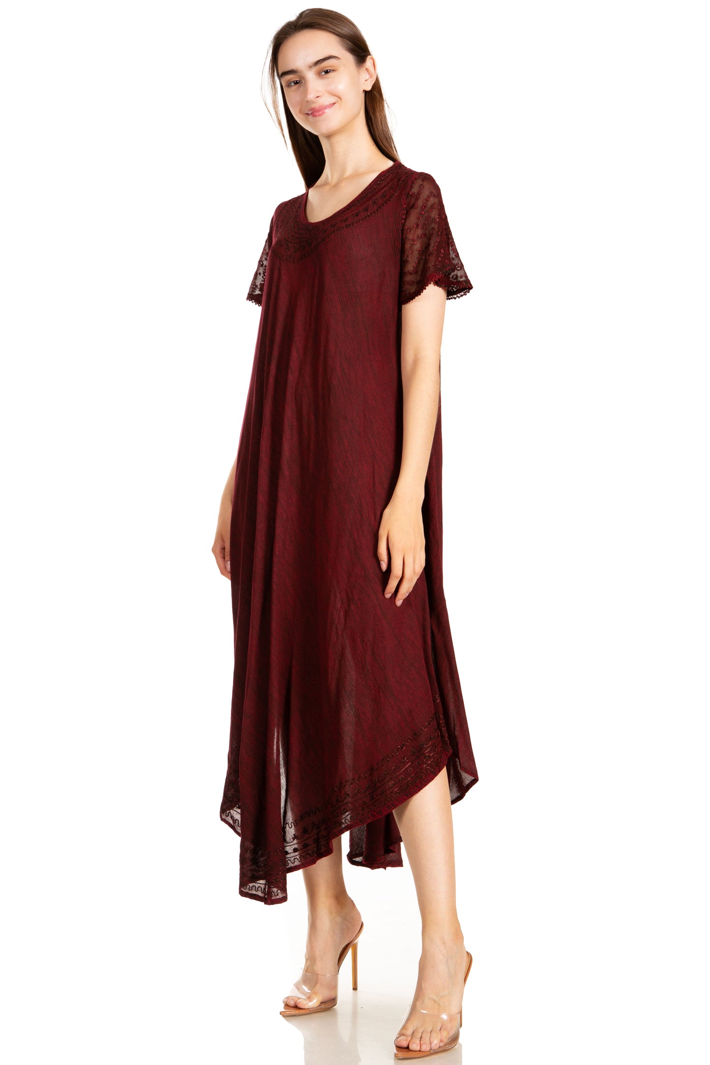 Sakkas Everyday Essentials Cap Sleeve Caftan Dress / Cover Up - Concordia Style Boutique