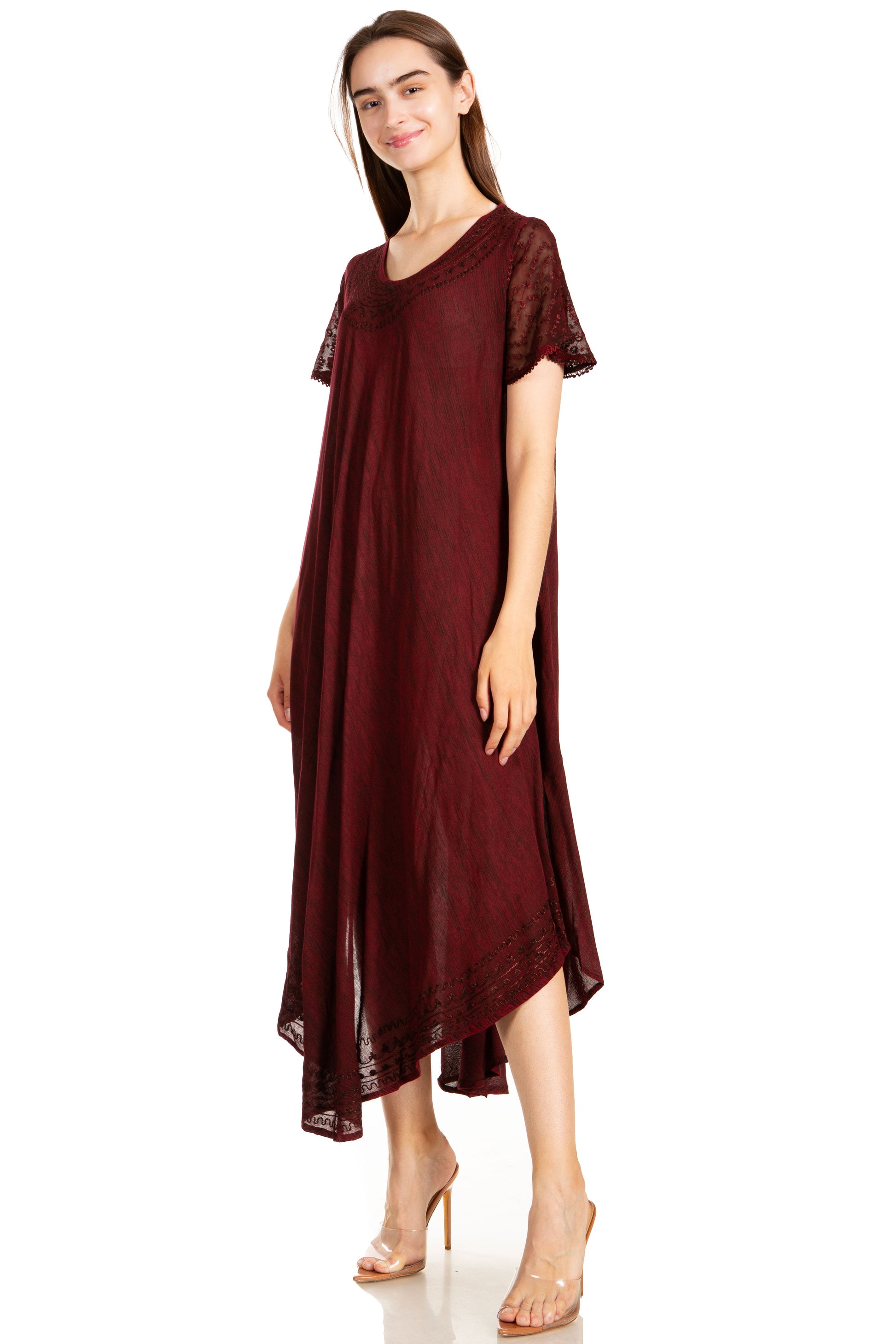 Sakkas Everyday Essentials Cap Sleeve Caftan Dress / Cover Up - Concordia Style Boutique