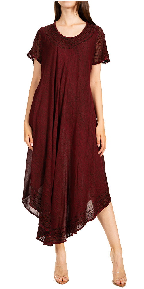 Sakkas Everyday Essentials Cap Sleeve Caftan Dress / Cover Up - Concordia Style Boutique