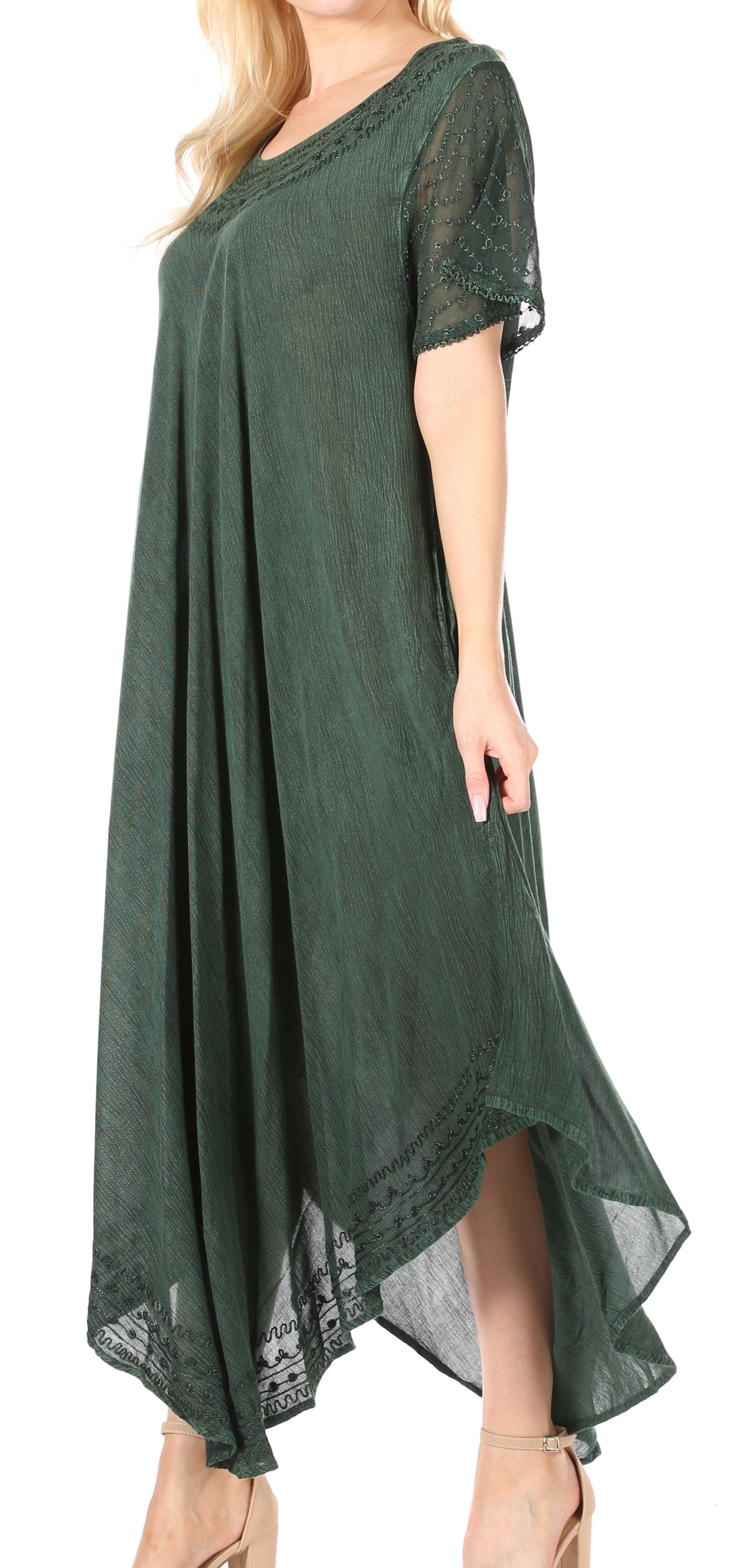 Sakkas Everyday Essentials Cap Sleeve Caftan Dress / Cover Up - Concordia Style Boutique