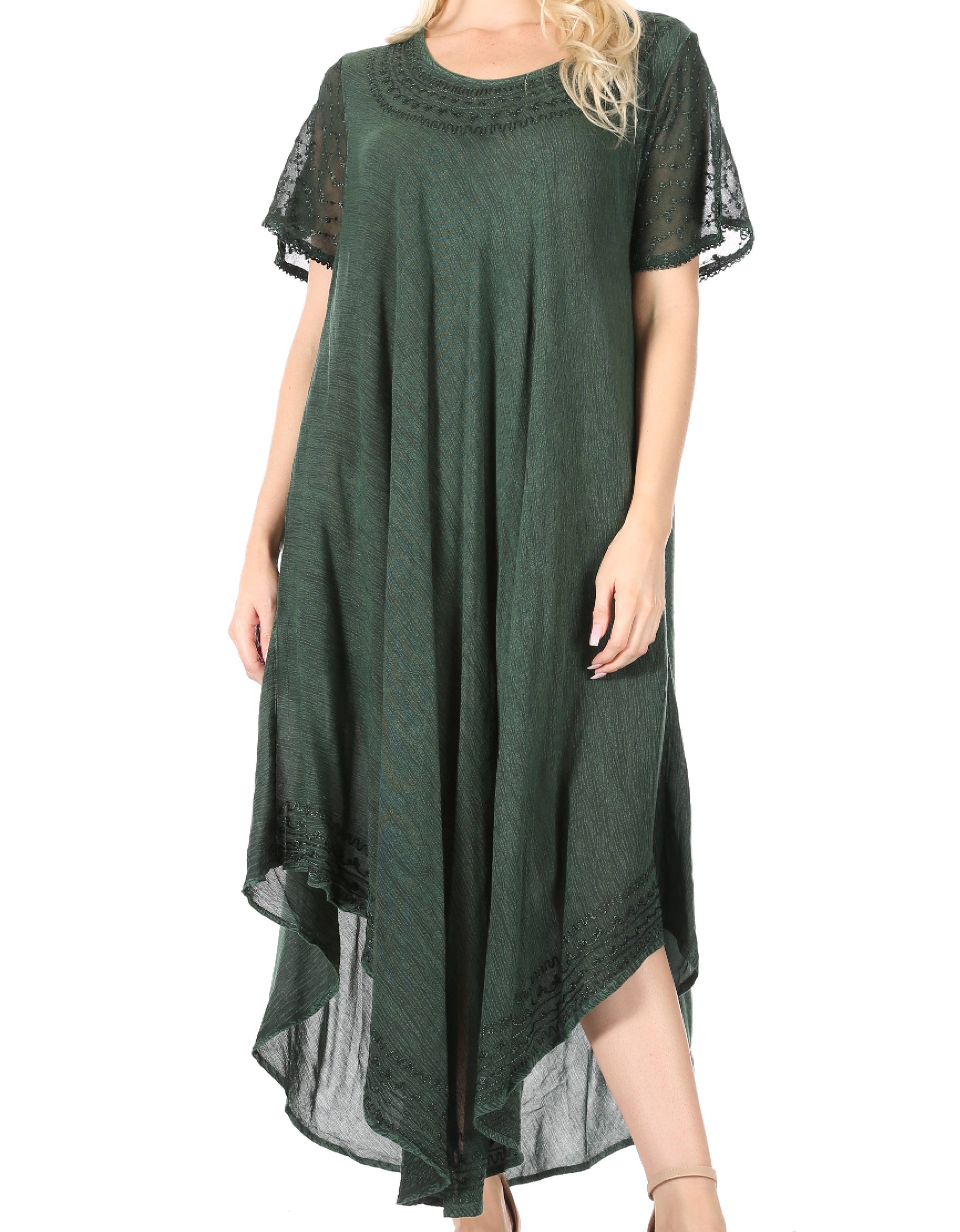 Sakkas Everyday Essentials Cap Sleeve Caftan Dress / Cover Up - Concordia Style Boutique