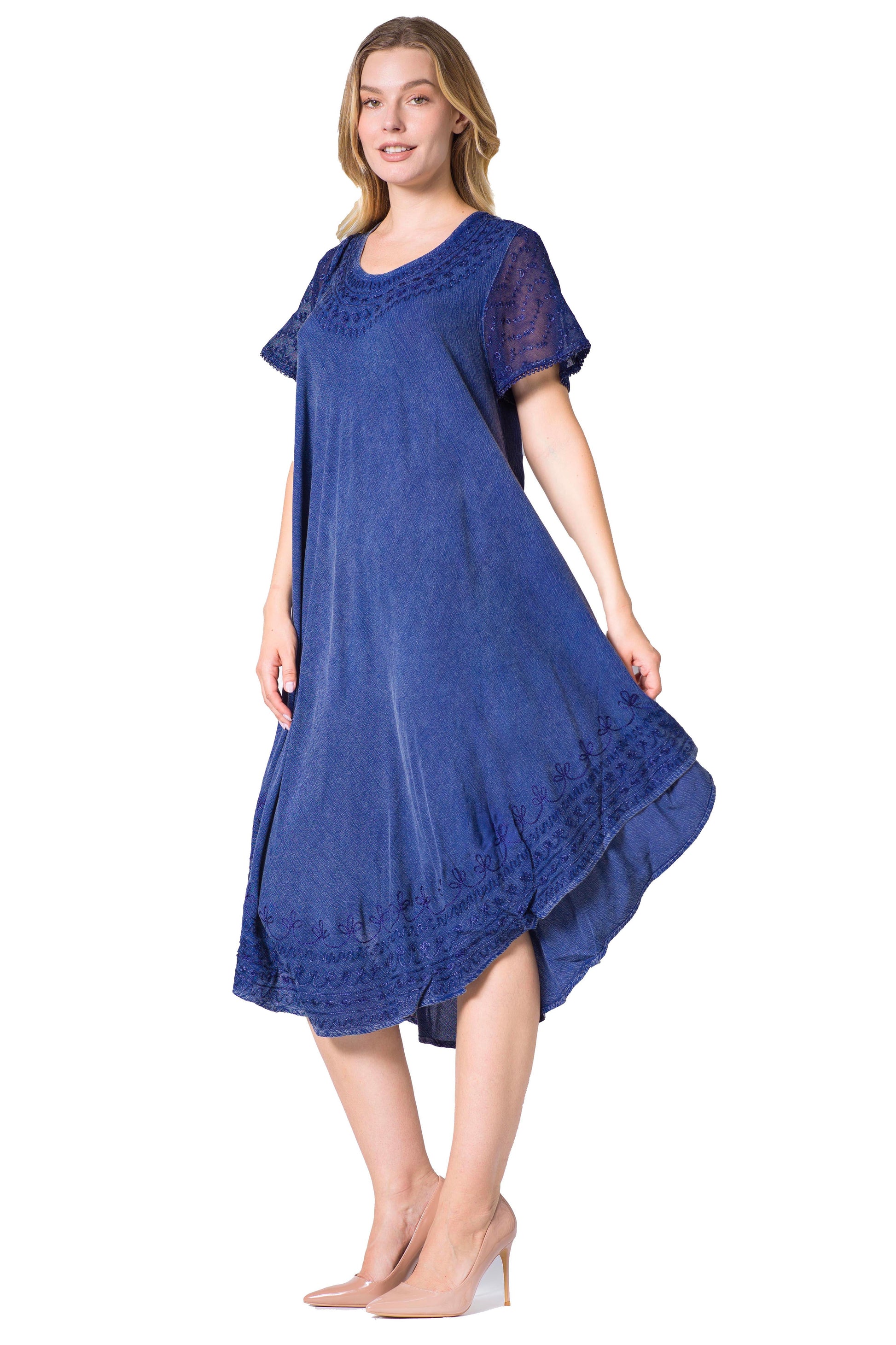 Sakkas Everyday Essentials Cap Sleeve Caftan Dress / Cover Up - Concordia Style Boutique