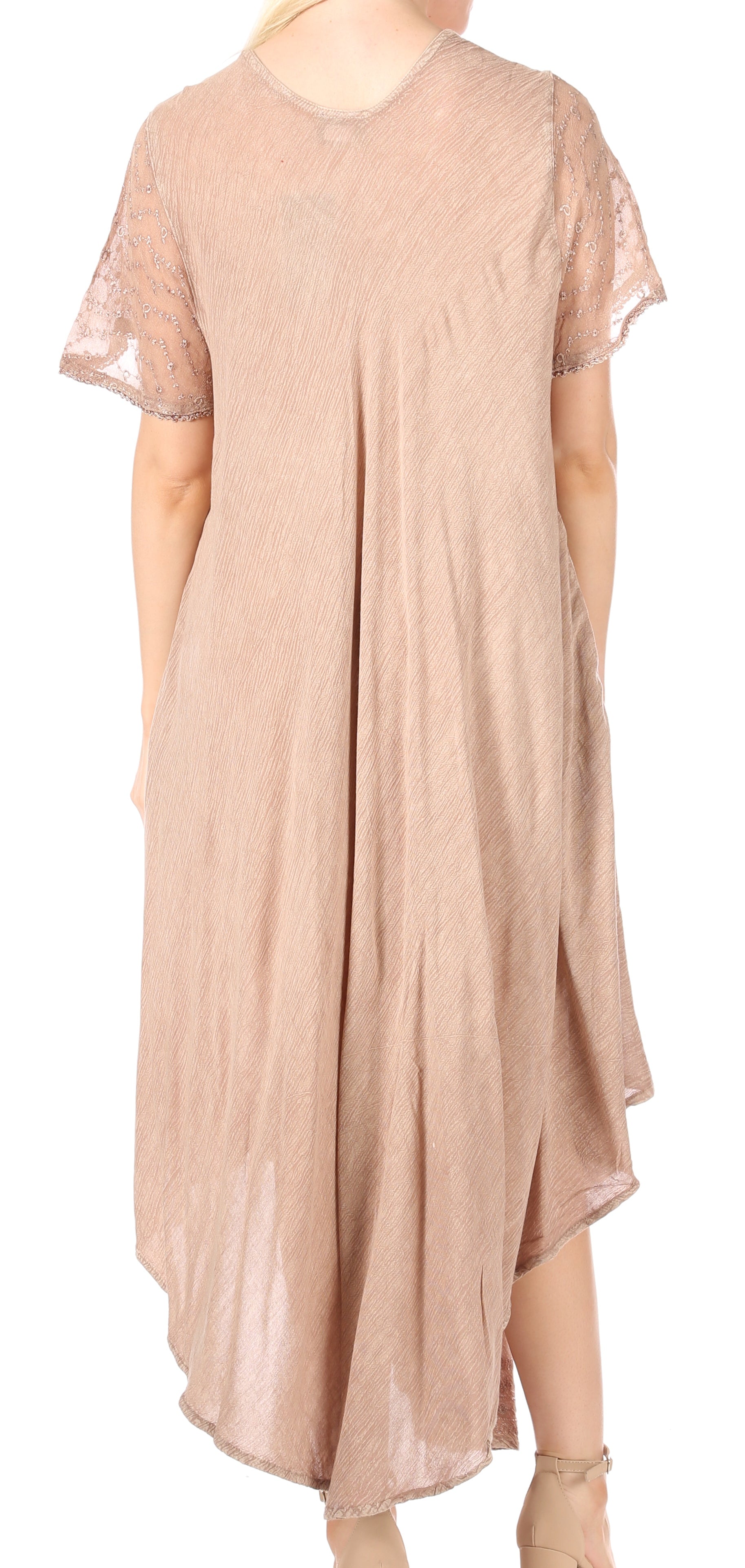 Sakkas Everyday Essentials Cap Sleeve Caftan Dress / Cover Up - Concordia Style Boutique