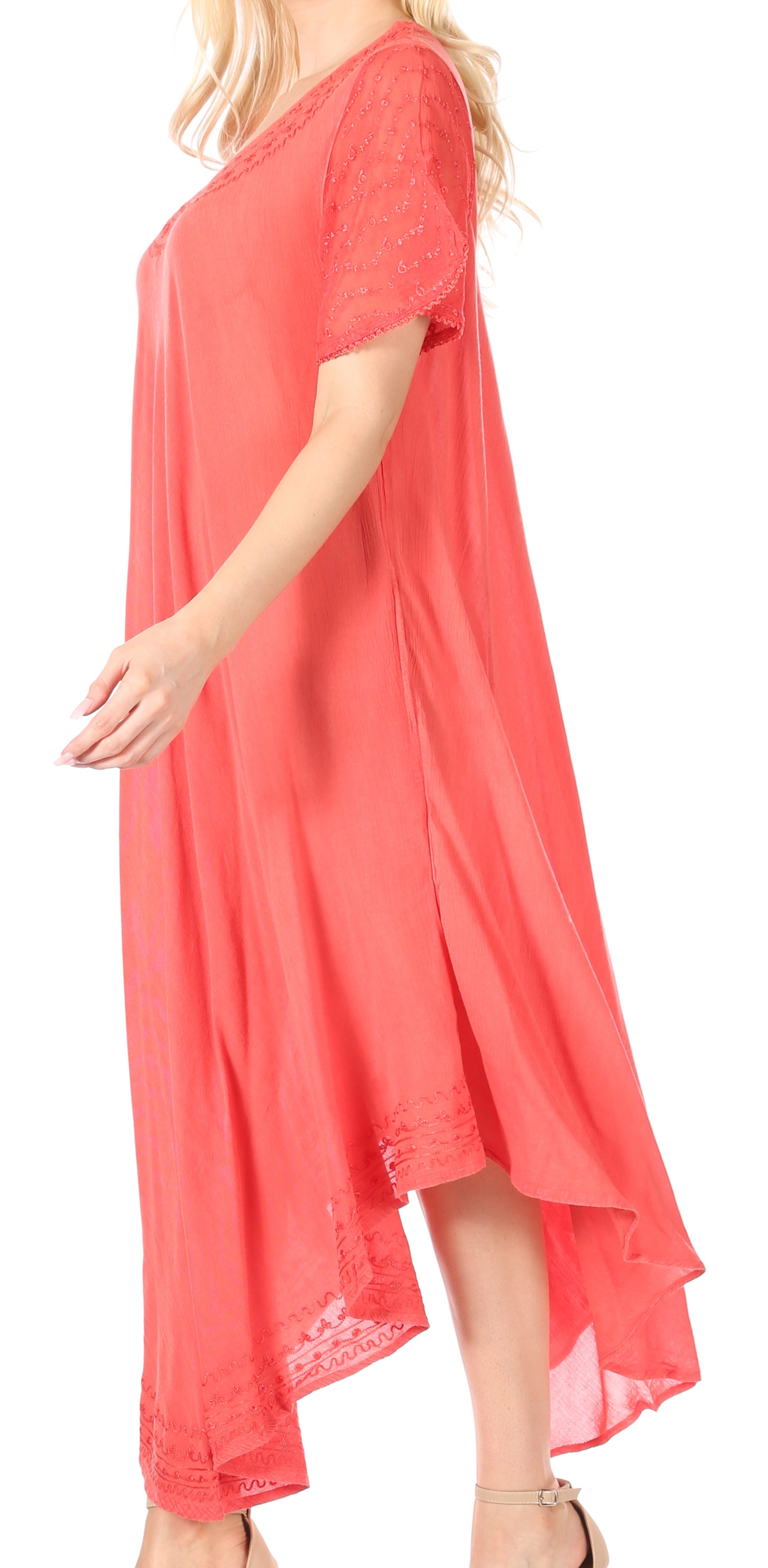 Sakkas Everyday Essentials Cap Sleeve Caftan Dress / Cover Up - Concordia Style Boutique