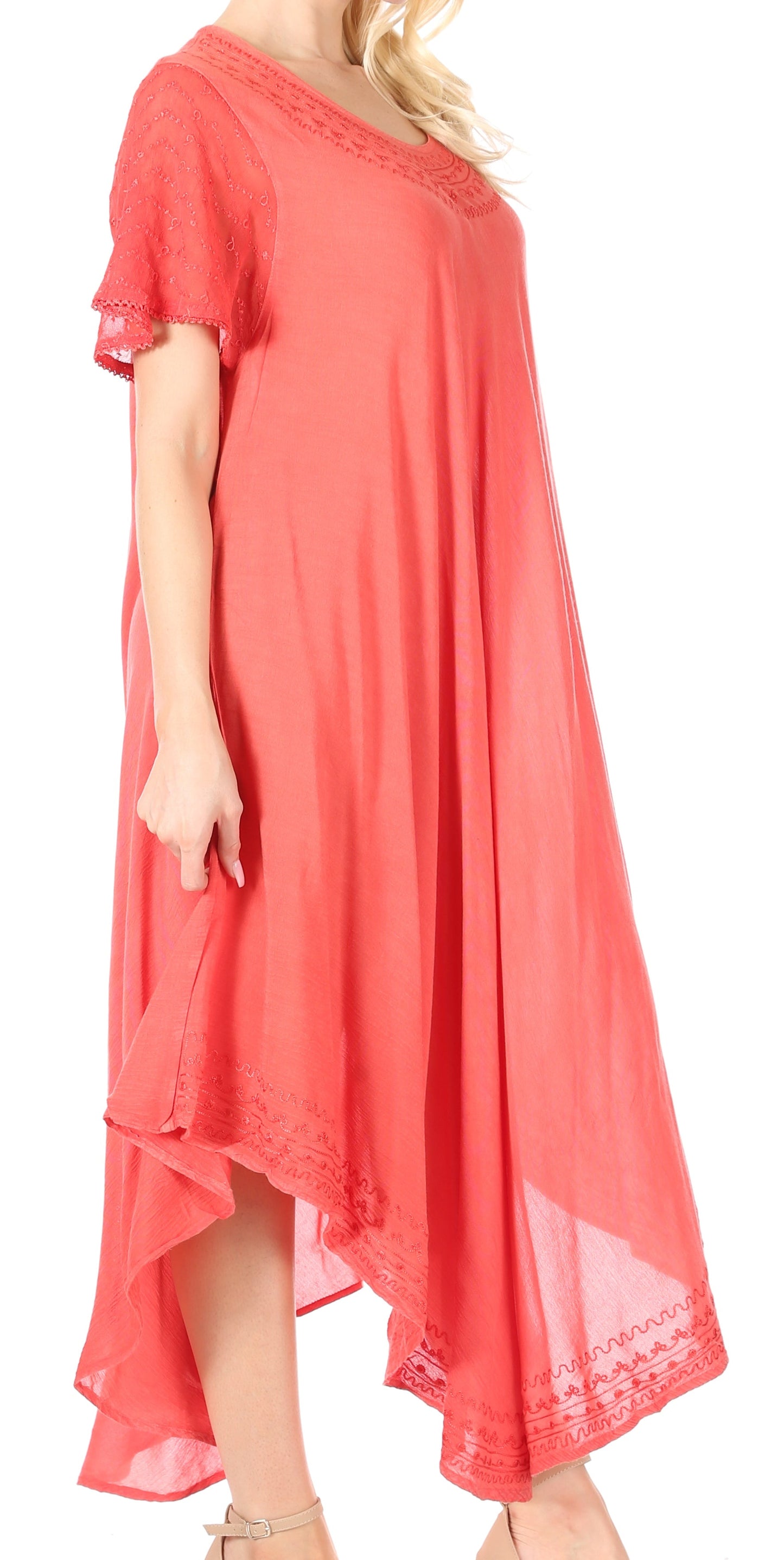 Sakkas Everyday Essentials Cap Sleeve Caftan Dress / Cover Up - Concordia Style Boutique