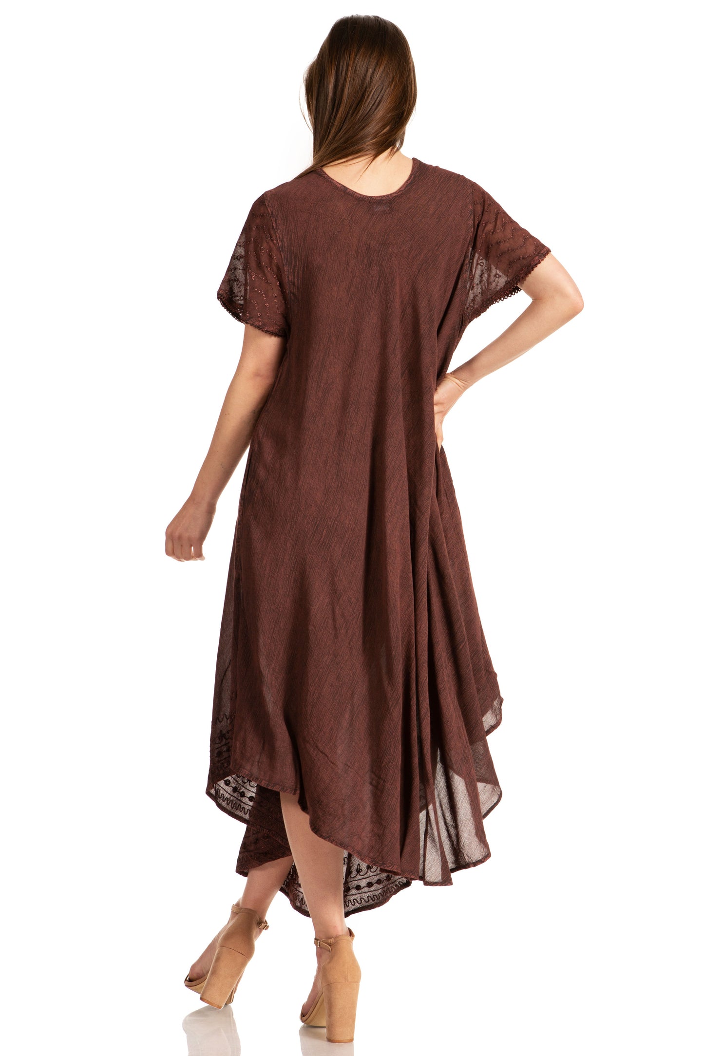 Sakkas Everyday Essentials Cap Sleeve Caftan Dress / Cover Up - Concordia Style Boutique