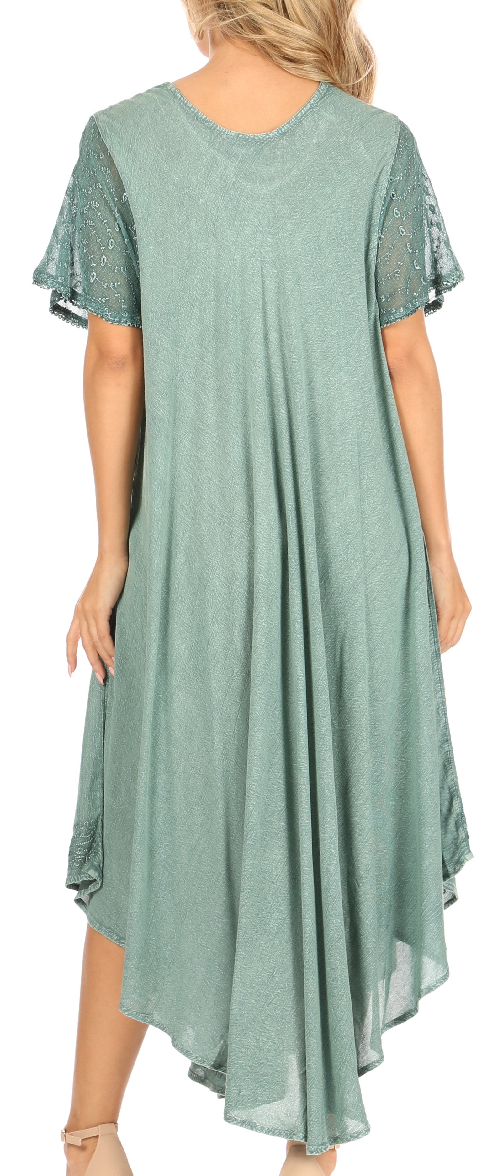 Sakkas Everyday Essentials Cap Sleeve Caftan Dress / Cover Up - Concordia Style Boutique