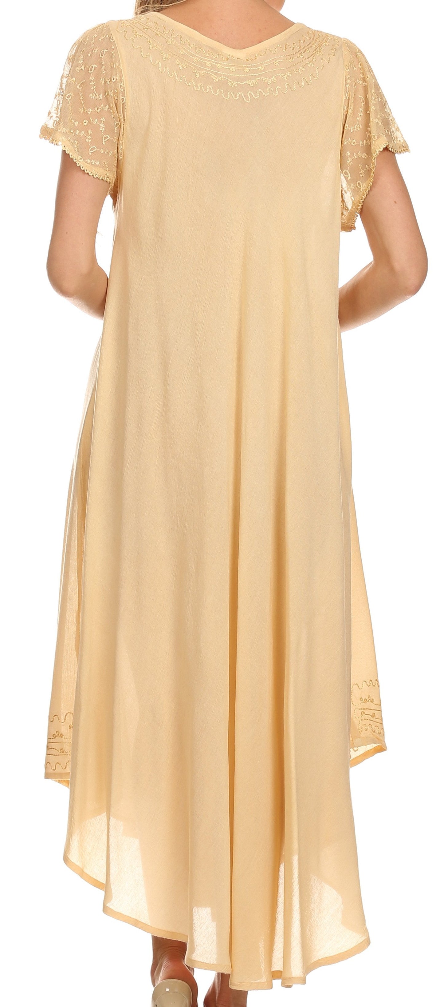 Sakkas Everyday Essentials Cap Sleeve Caftan Dress / Cover Up - Concordia Style Boutique