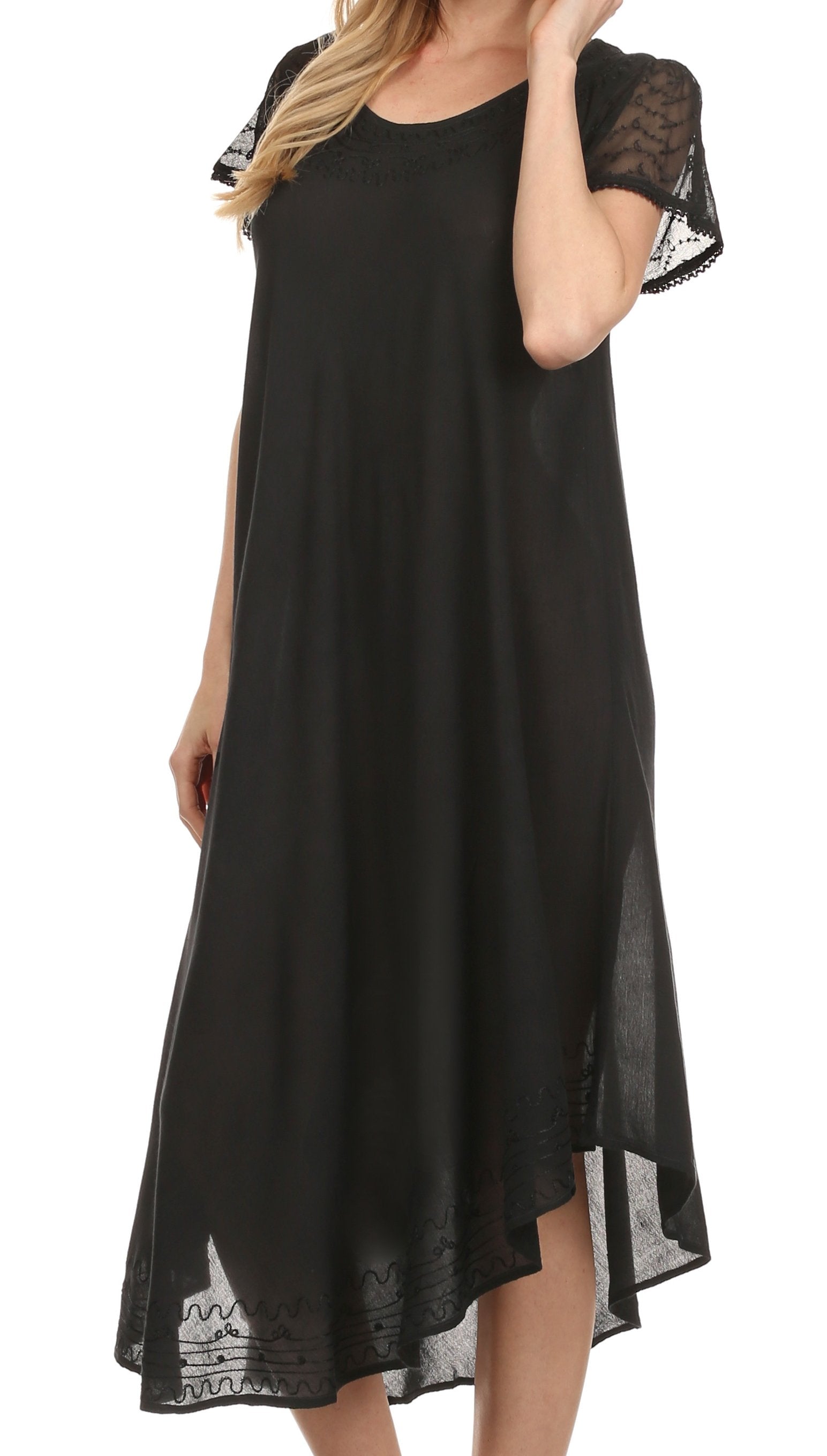 Sakkas Everyday Essentials Cap Sleeve Caftan Dress / Cover Up - Concordia Style Boutique