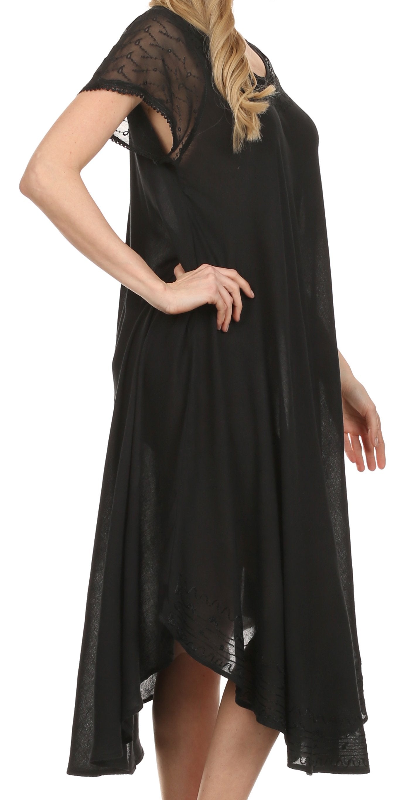 Sakkas Everyday Essentials Cap Sleeve Caftan Dress / Cover Up - Concordia Style Boutique