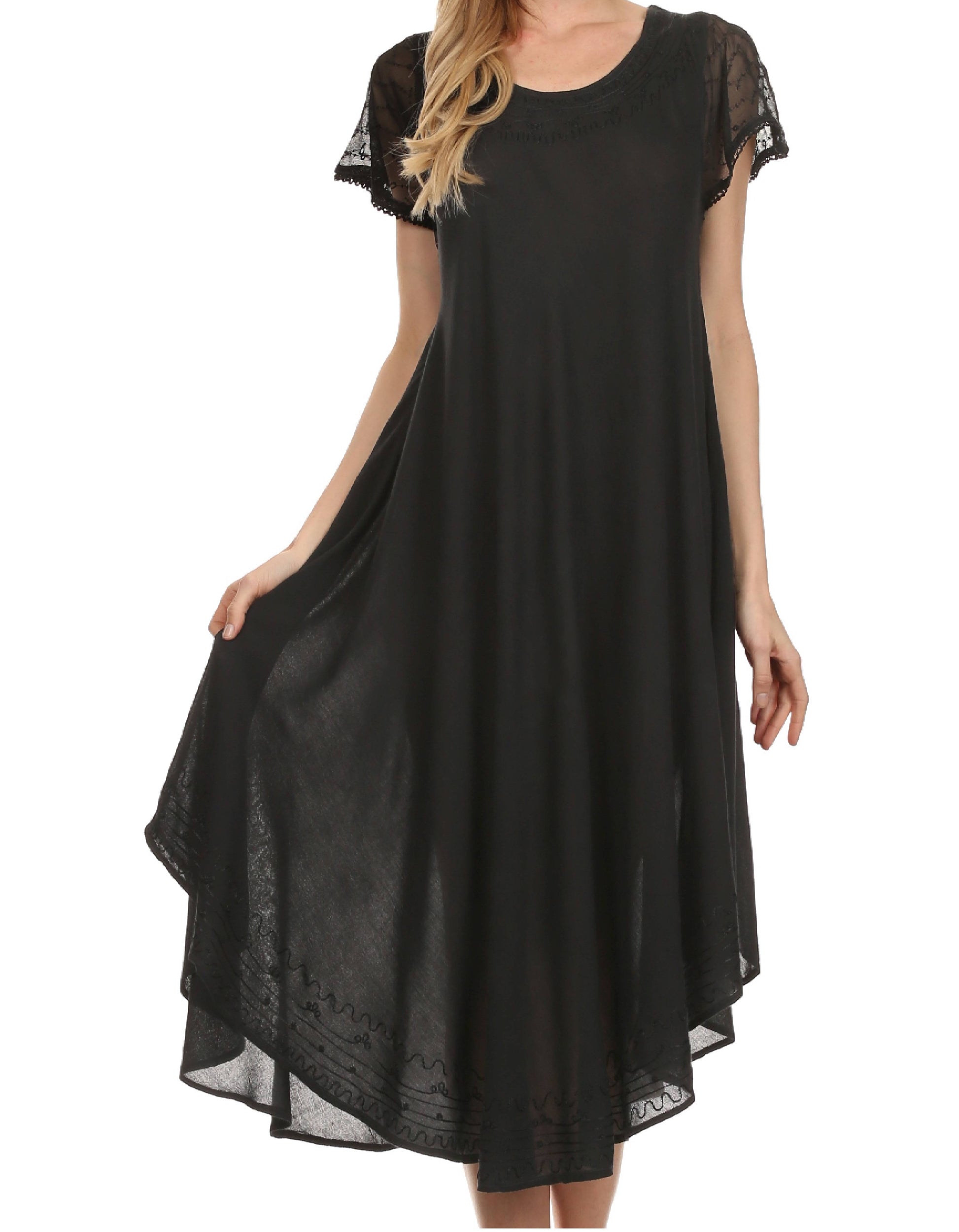 Sakkas Everyday Essentials Cap Sleeve Caftan Dress / Cover Up - Concordia Style Boutique