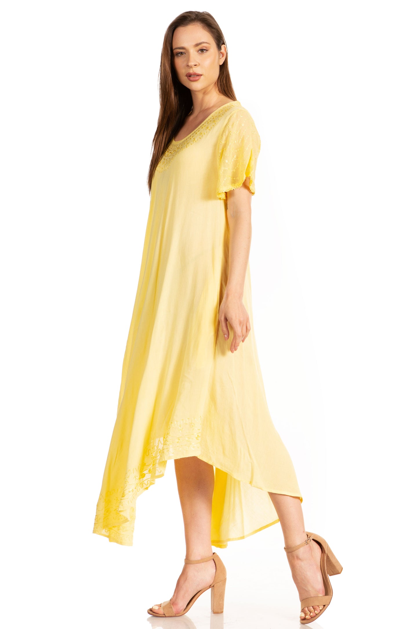 Sakkas Everyday Essentials Cap Sleeve Caftan Dress / Cover Up - Concordia Style Boutique
