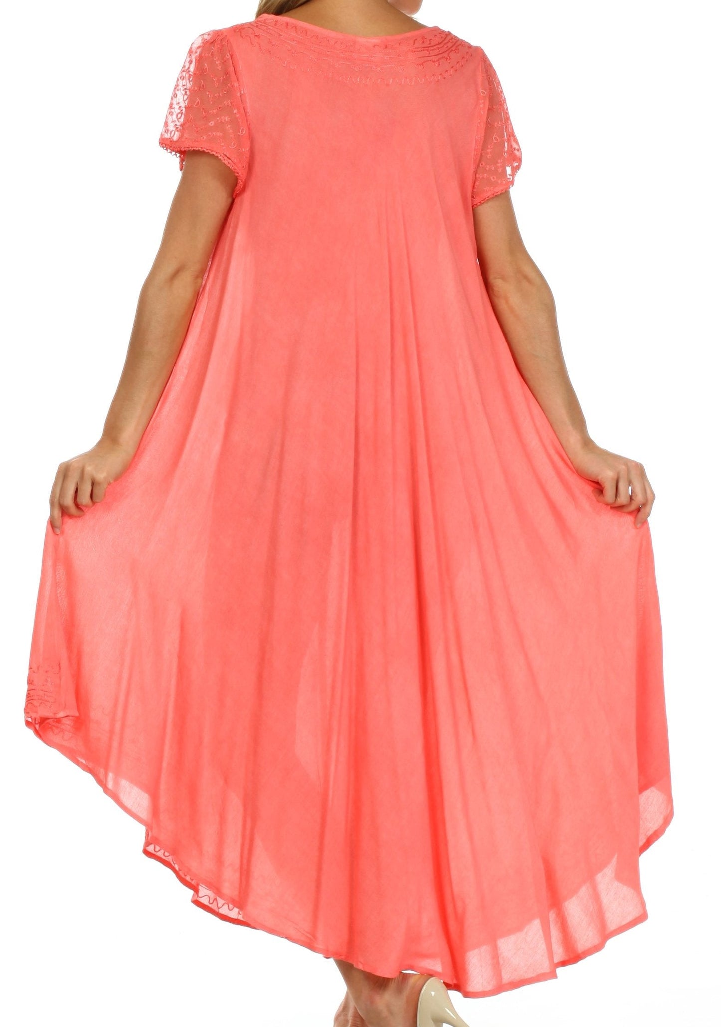 Sakkas Everyday Essentials Cap Sleeve Caftan Dress / Cover Up - Concordia Style Boutique