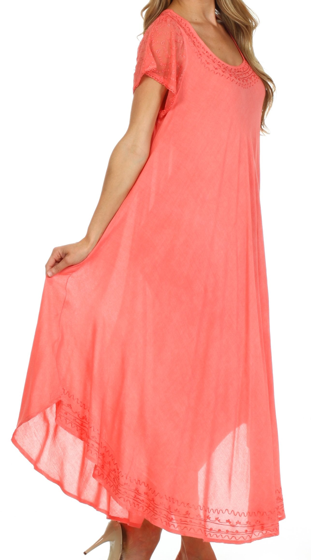 Sakkas Everyday Essentials Cap Sleeve Caftan Dress / Cover Up - Concordia Style Boutique