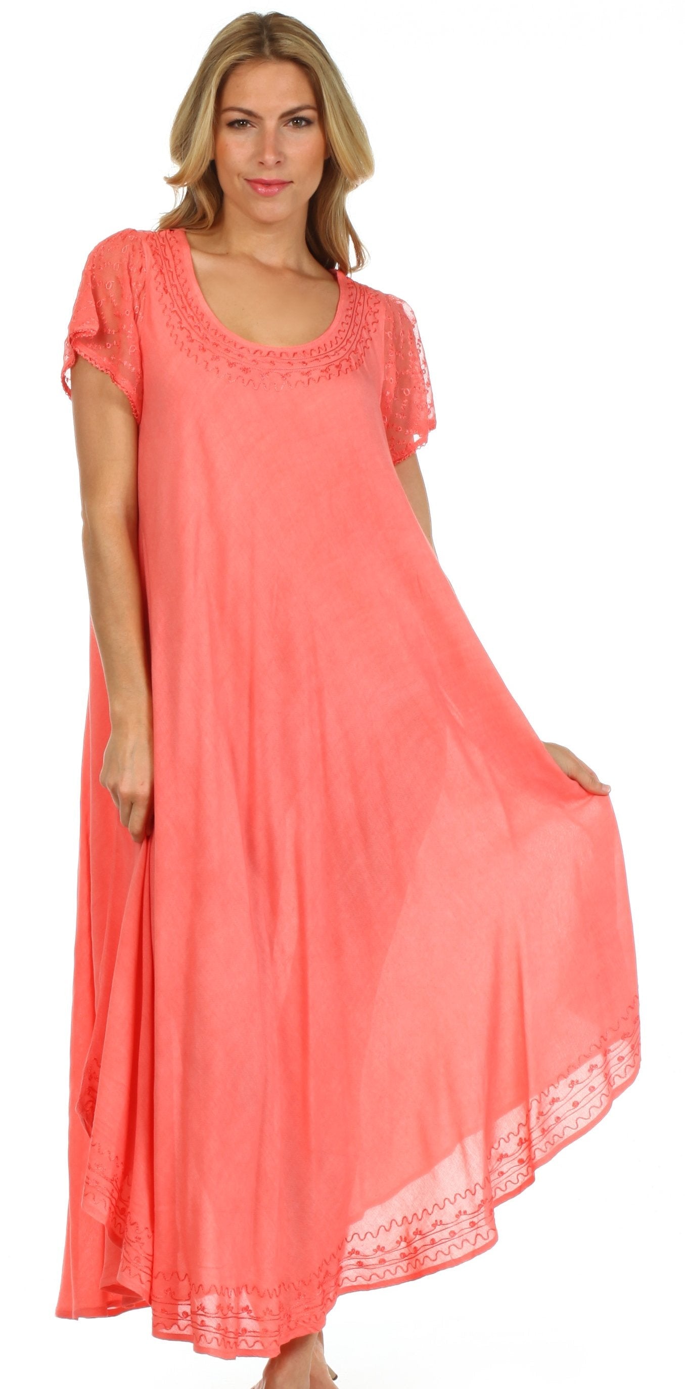 Sakkas Everyday Essentials Cap Sleeve Caftan Dress / Cover Up - Concordia Style Boutique