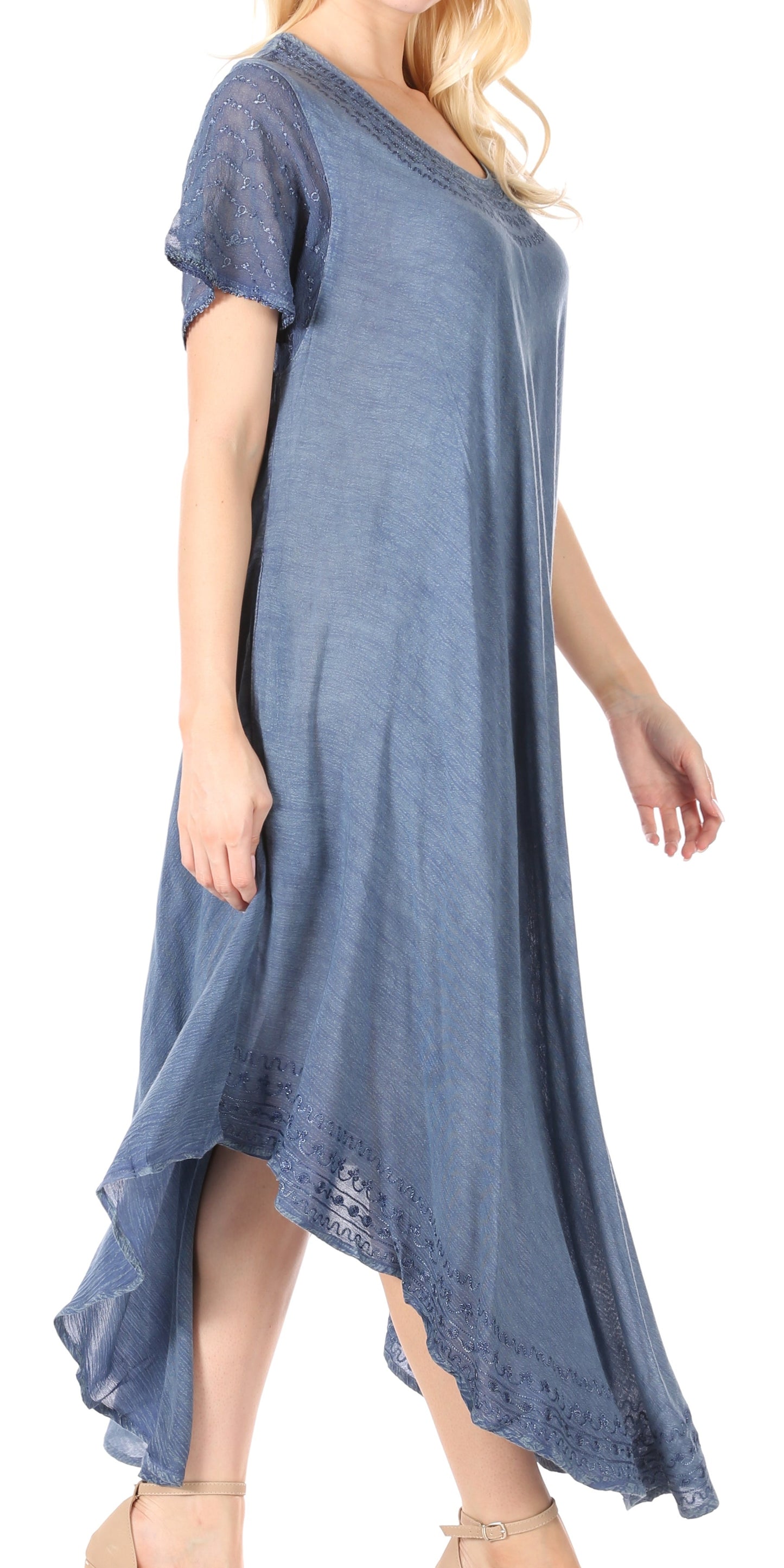Sakkas Everyday Essentials Cap Sleeve Caftan Dress / Cover Up - Concordia Style Boutique