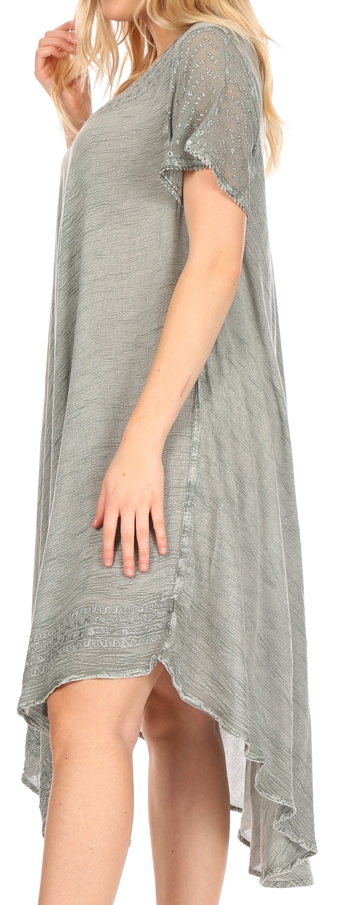 Sakkas Everyday Essentials Cap Sleeve Caftan Dress / Cover Up - Concordia Style Boutique