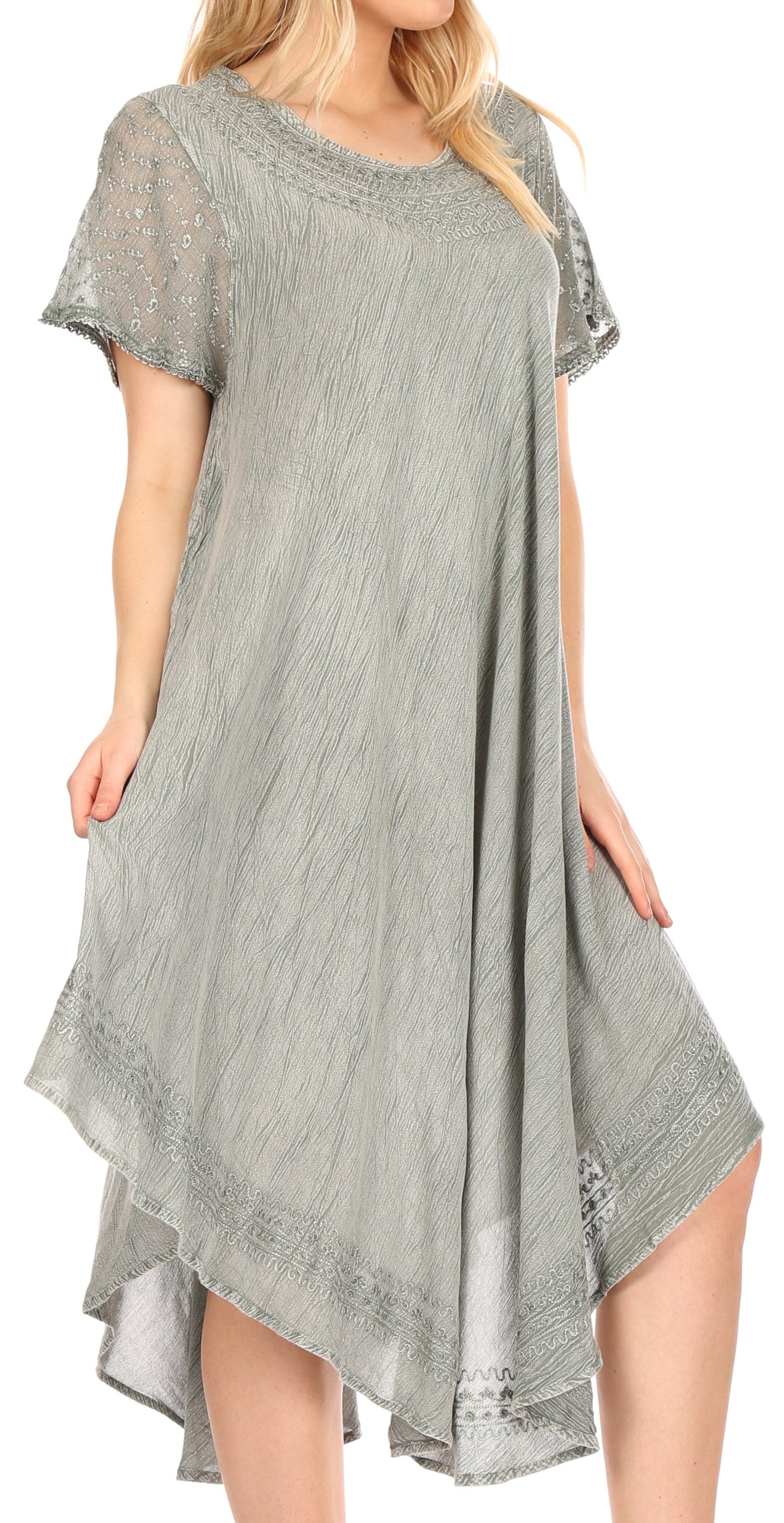 Sakkas Everyday Essentials Cap Sleeve Caftan Dress / Cover Up - Concordia Style Boutique