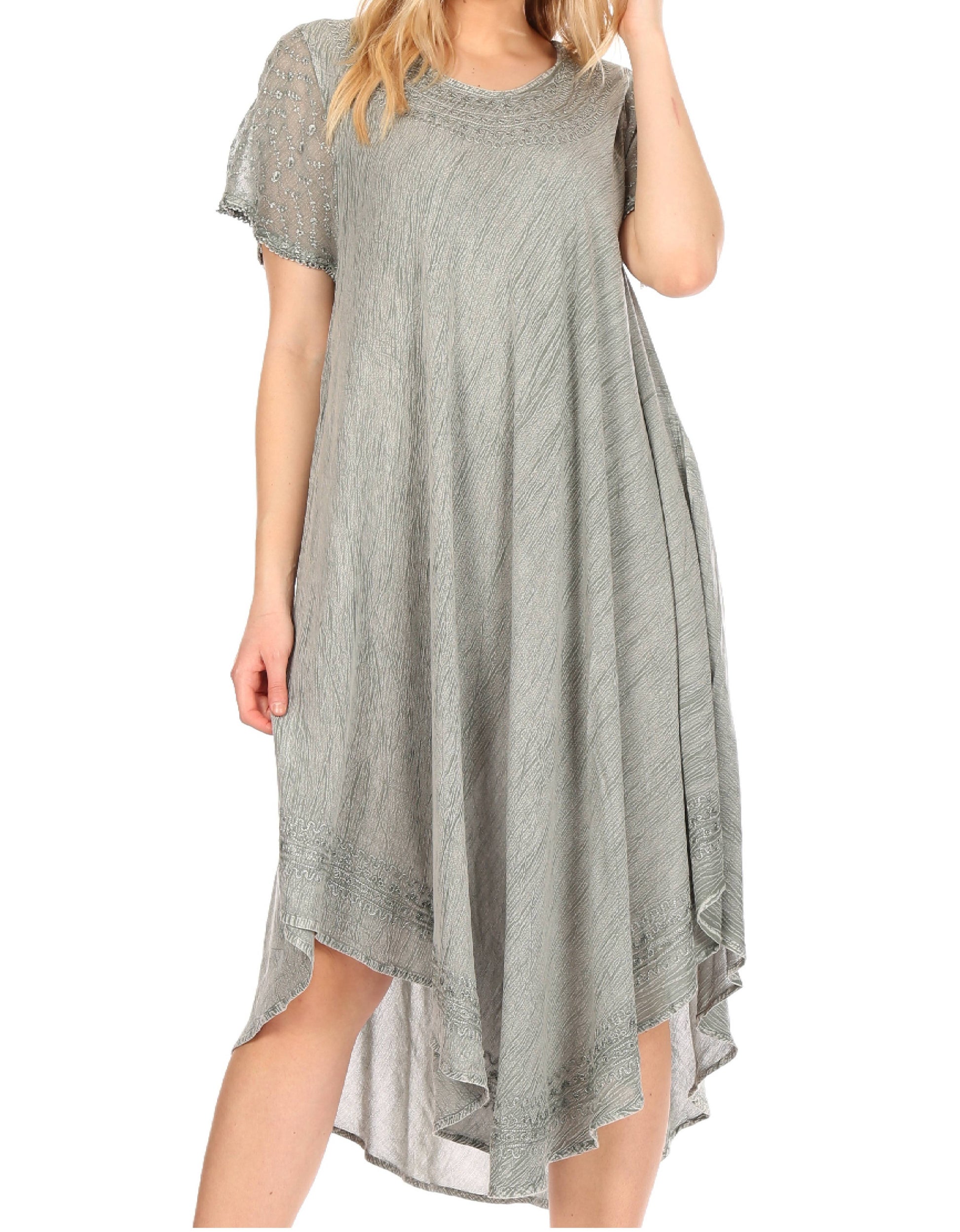 Sakkas Everyday Essentials Cap Sleeve Caftan Dress / Cover Up - Concordia Style Boutique