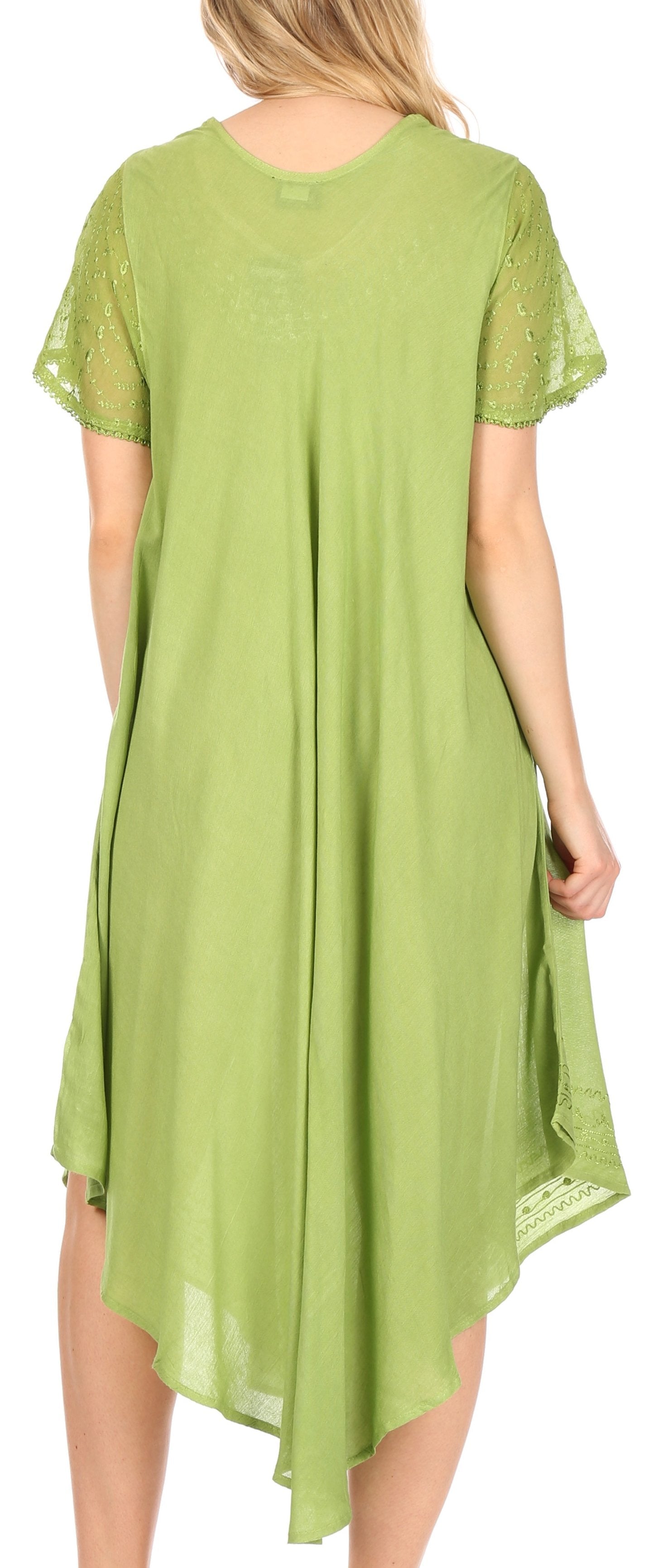 Sakkas Everyday Essentials Cap Sleeve Caftan Dress / Cover Up - Concordia Style Boutique