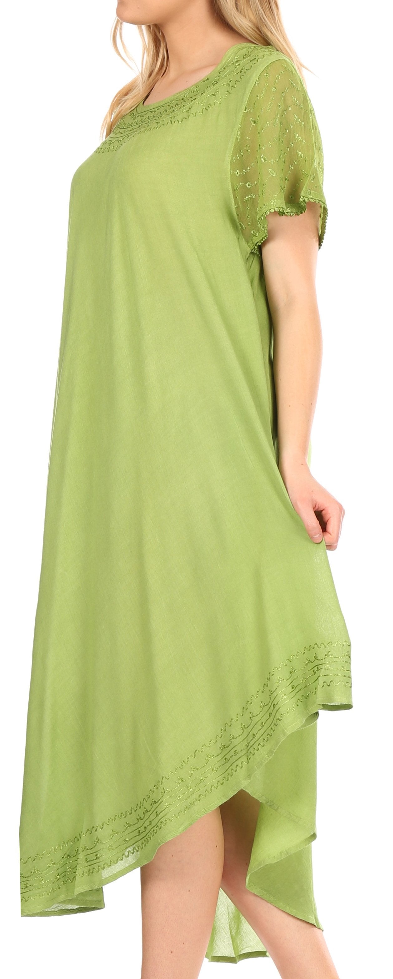 Sakkas Everyday Essentials Cap Sleeve Caftan Dress / Cover Up - Concordia Style Boutique