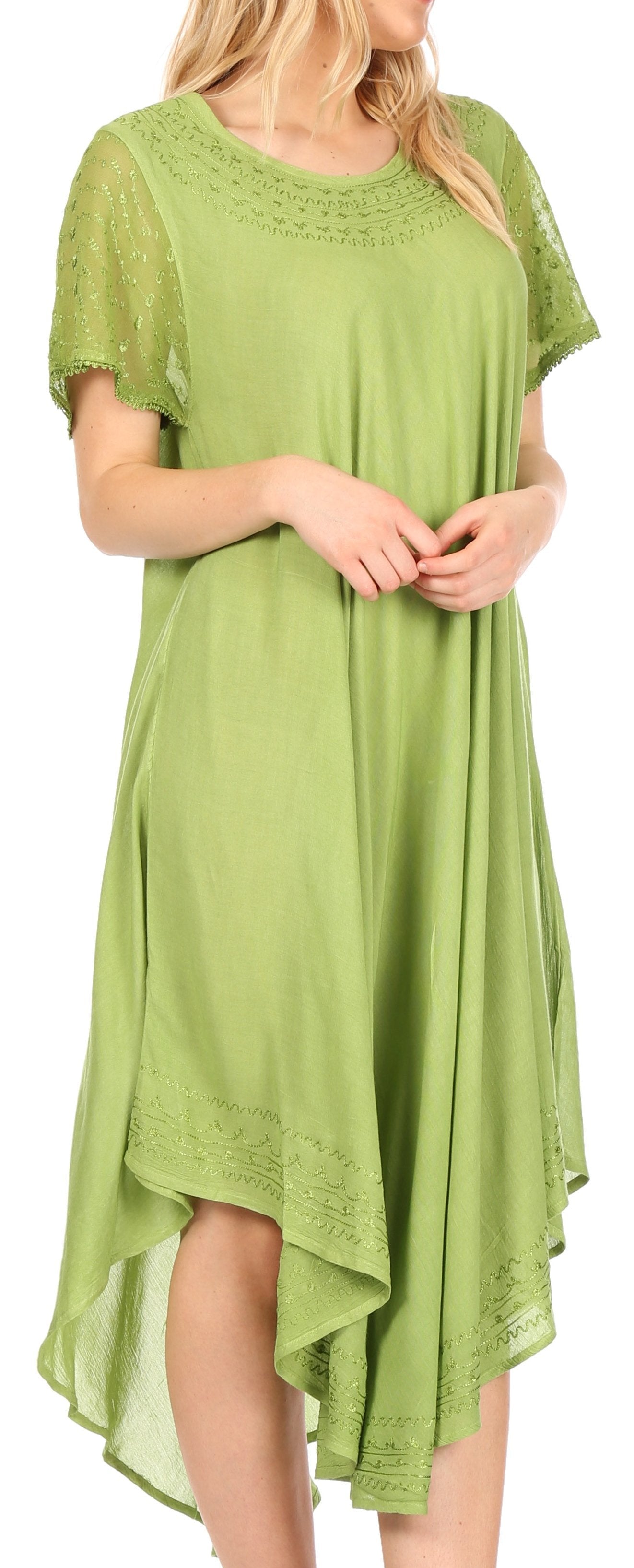 Sakkas Everyday Essentials Cap Sleeve Caftan Dress / Cover Up - Concordia Style Boutique