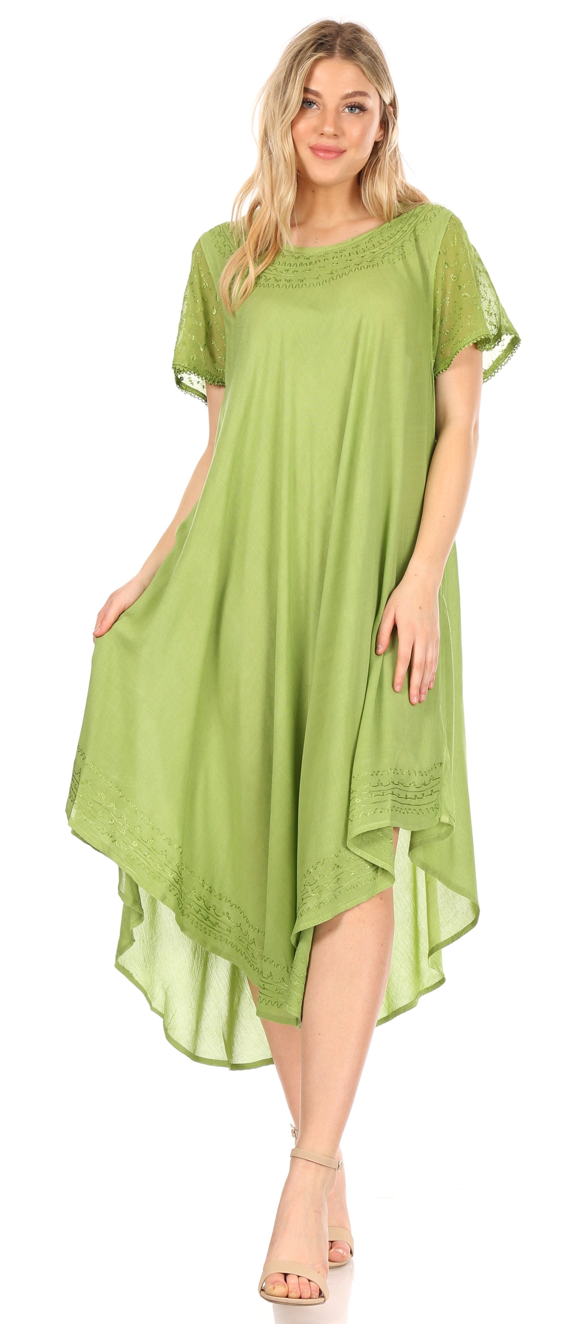 Sakkas Everyday Essentials Cap Sleeve Caftan Dress / Cover Up - Concordia Style Boutique
