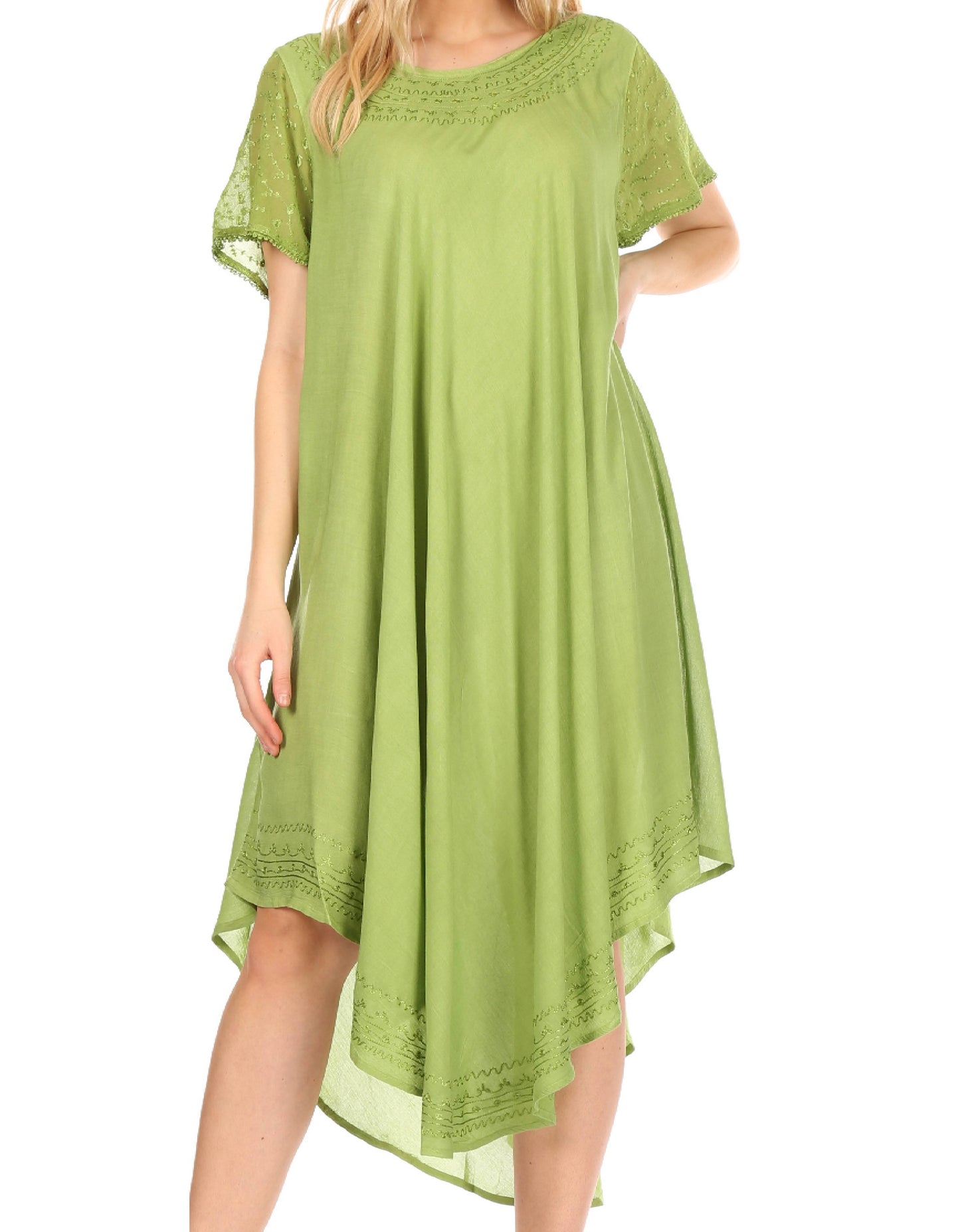 Sakkas Everyday Essentials Cap Sleeve Caftan Dress / Cover Up - Concordia Style Boutique