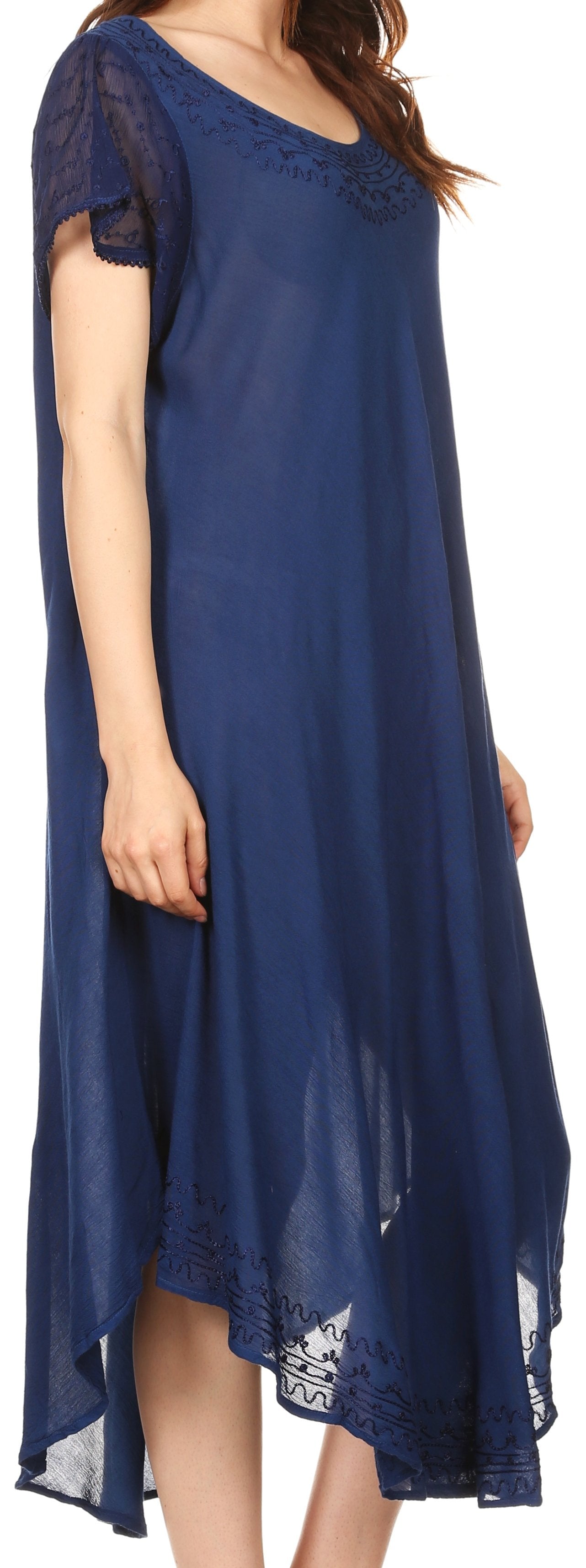 Sakkas Everyday Essentials Cap Sleeve Caftan Dress / Cover Up - Concordia Style Boutique